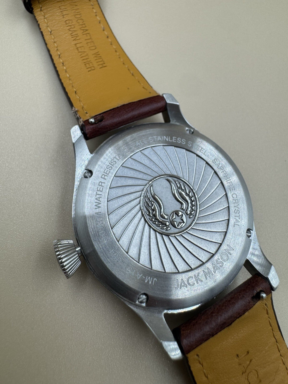 Jack Mason Pursuit Aviator JM-A101-004 | Black Dial Brown Original Leather Band