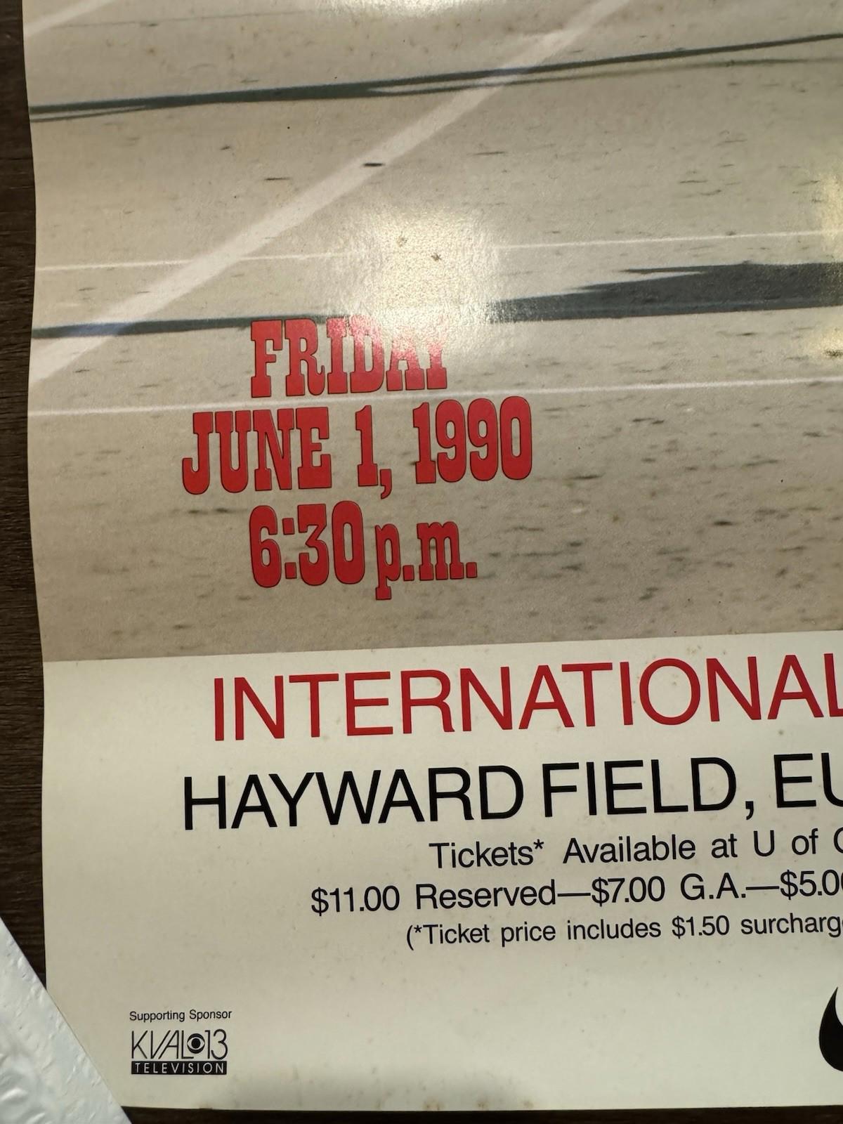 The Prefontaine Classic Poster 1990 Hayward Field Eugene Oregon 24x16 Very Rare
