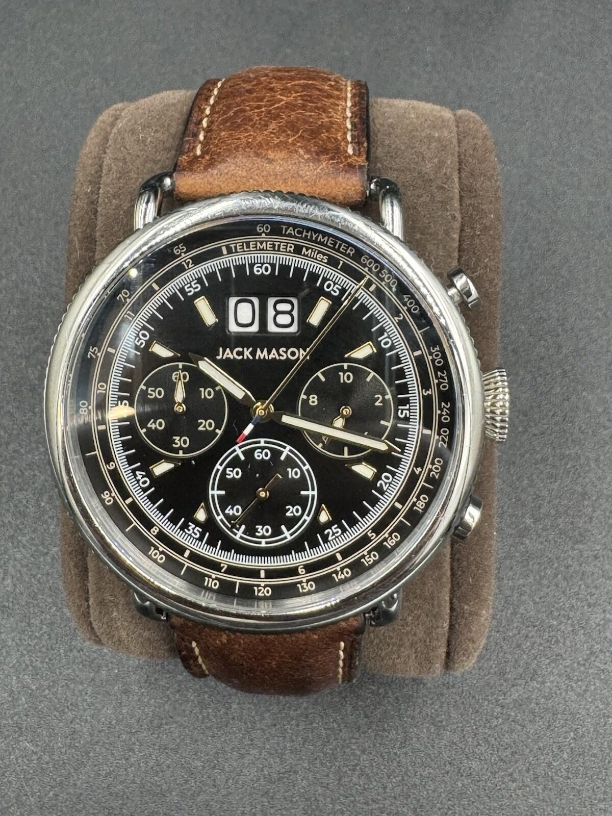 Jack Mason Watch - Avigator Multi-Scale JM-A602-001 Black Dial Sapphire Crystal