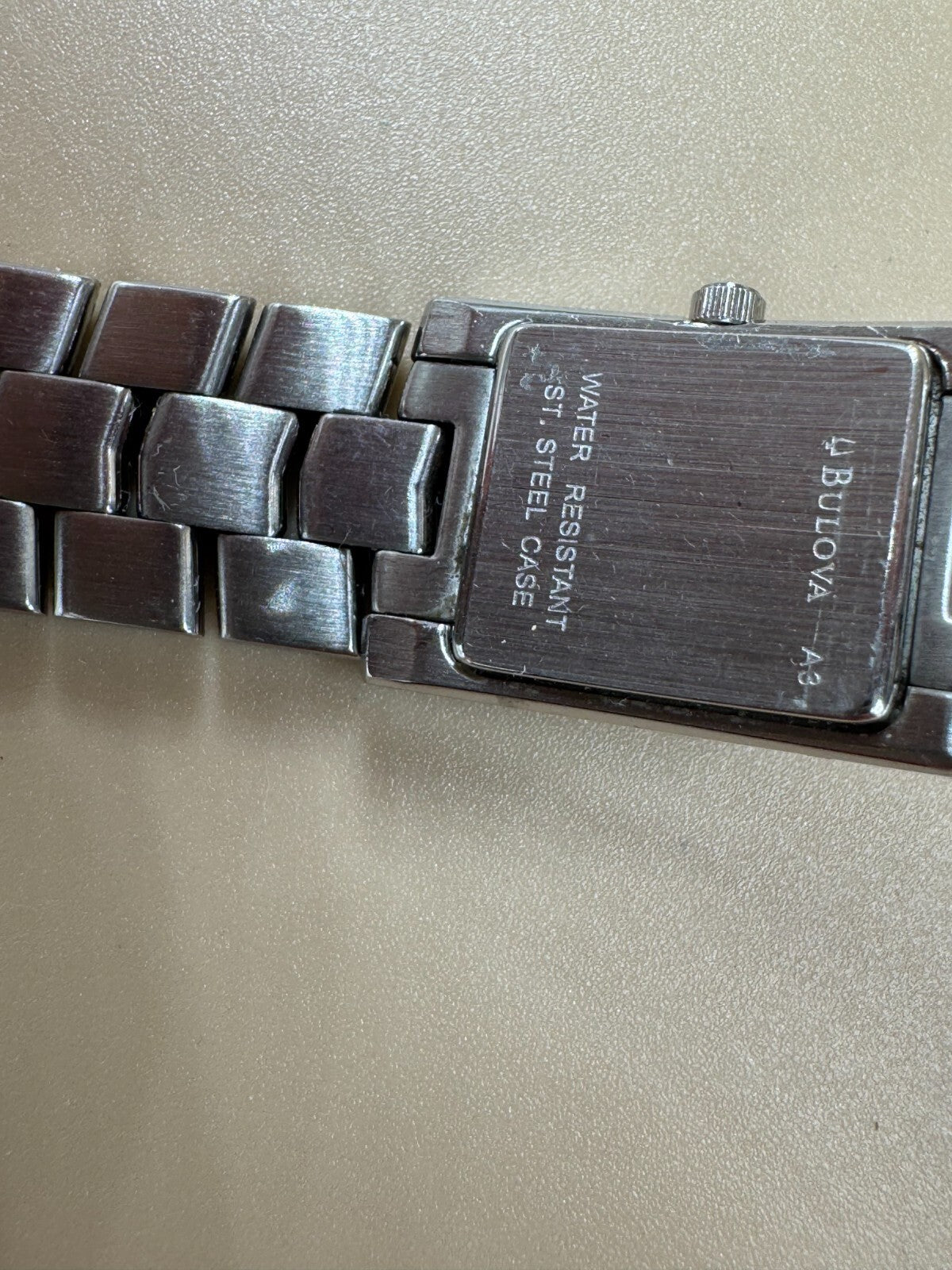 Bulova 96R11 Women's Swiss 14 Diamonds Stainless Steel Gray Dial Dress Watch VG+