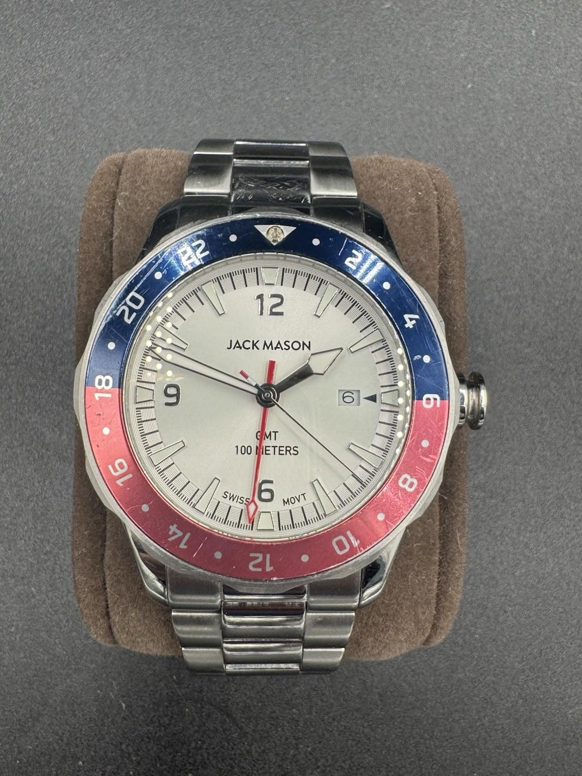 Sleek Jack Mason Halyard GMT Pepsi Blue Red Bezel | Link Steel Bracelet | 42mm
