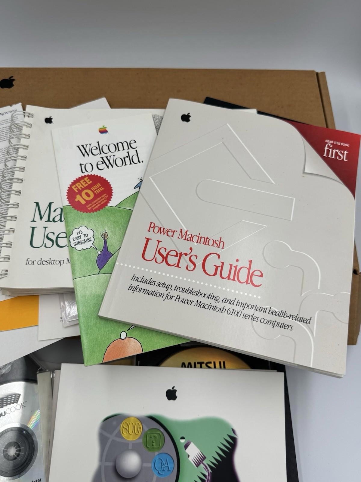 Apple Power Macintosh 6100/66 Manuals, Disks & Original Box