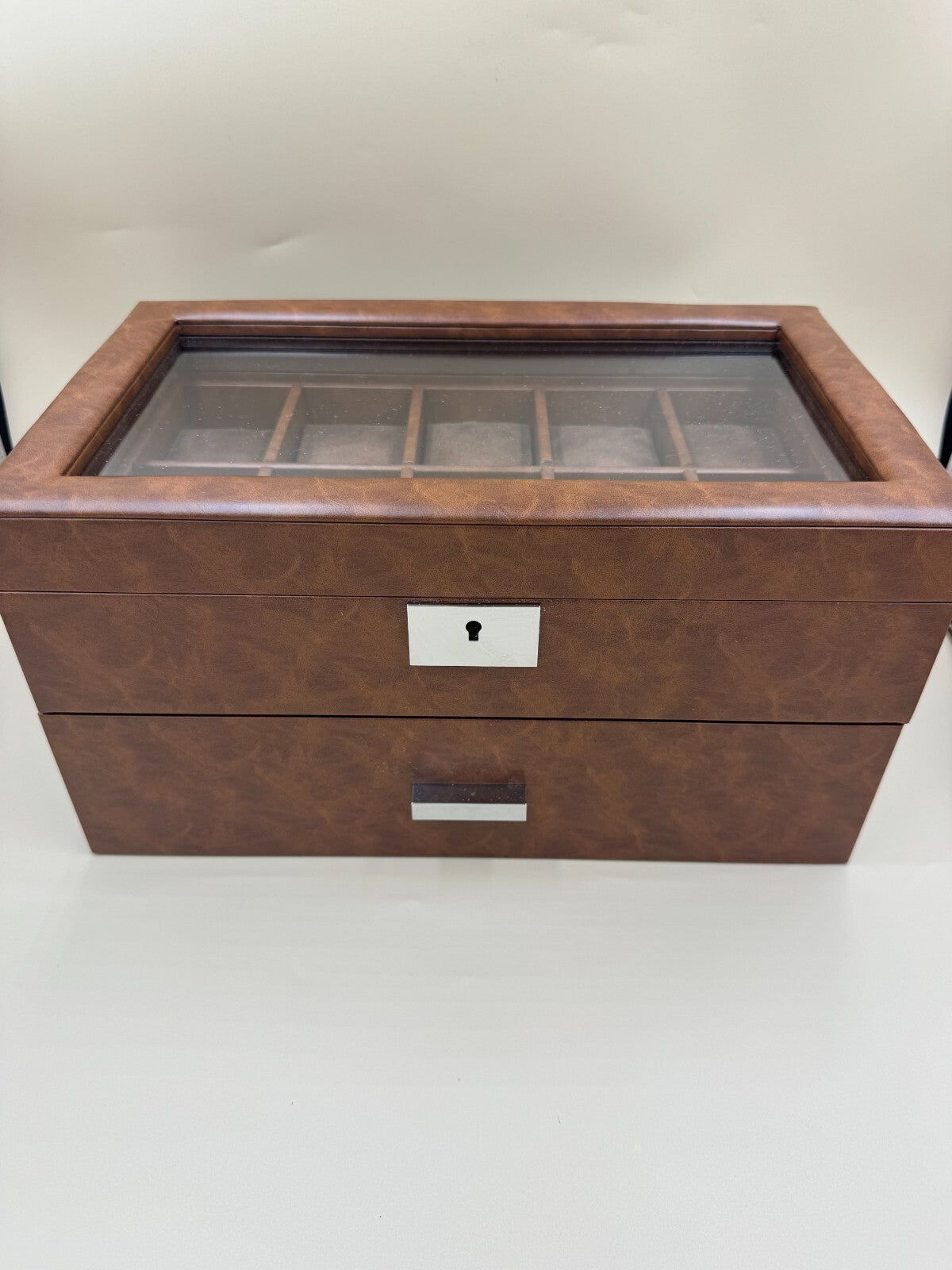 Rothwell 20 Slot Leather Watch Box Luxury Case Display Organizer - San Francisco