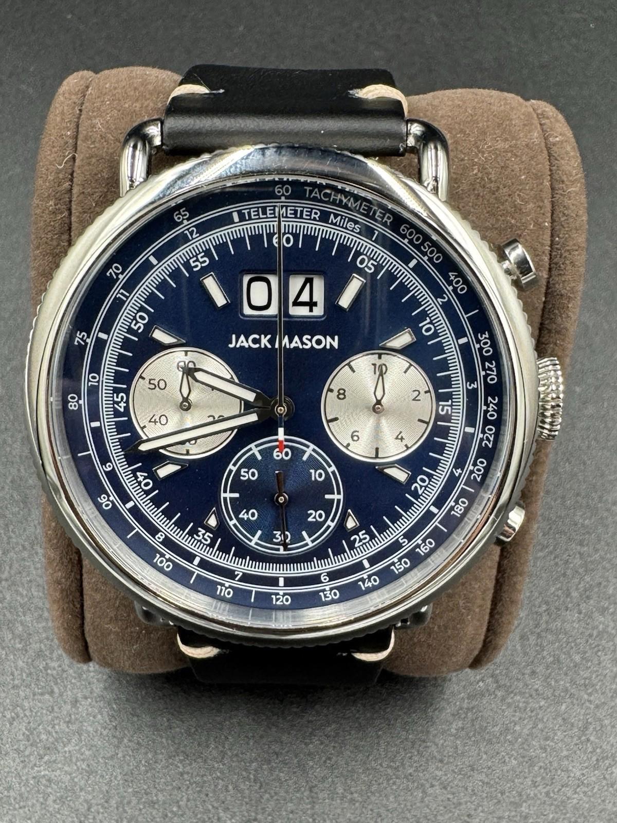 Jack Mason Avigator Chronograph | 45mm | Sapphire Crystal | Brown Leather Very G