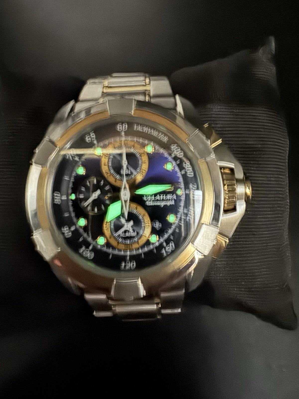 Seiko Velatura SNDX99 Chronograph Blue Dial Quartz Watch w/ Box Papers 7T62-0HD0