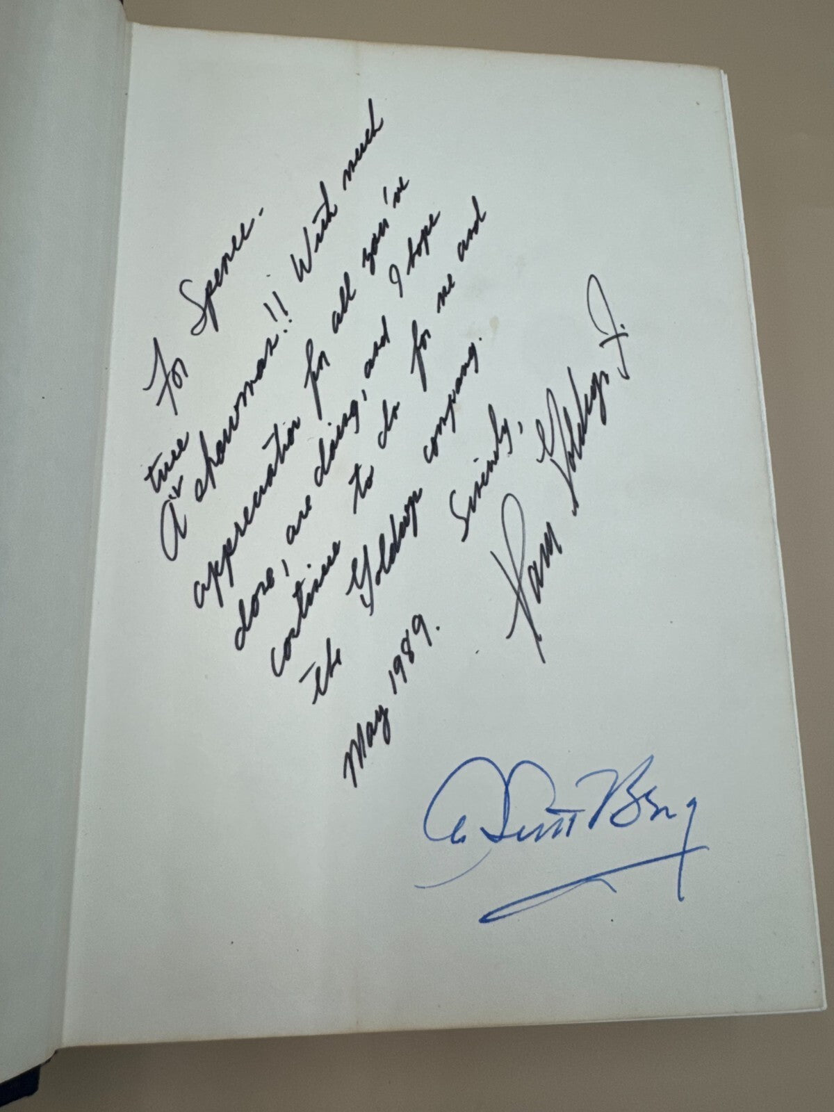 Goldwyn A Biography Signed by A Scott Berg & Samuel Goldwyn - Very Rare Piece NM