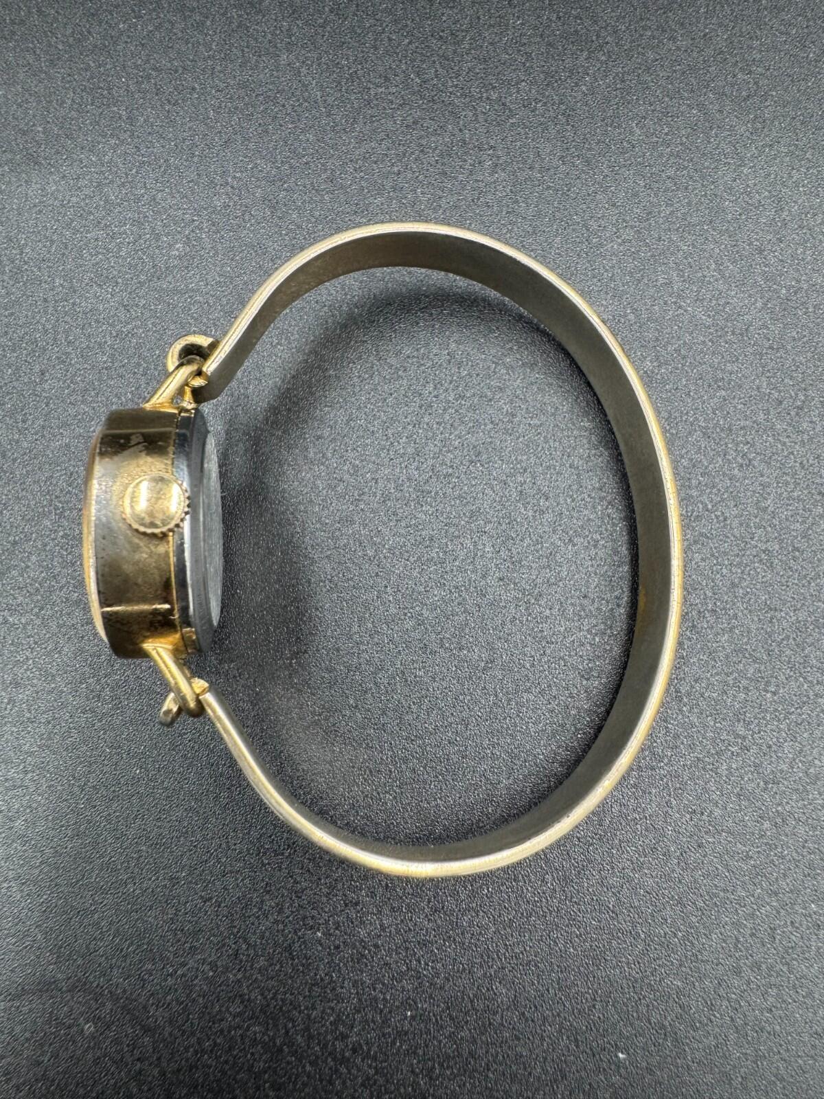 Vintage Alsta 17 Jewels Gold Tone Heart Motif Bracelet Ladies Watch Japan Rare +
