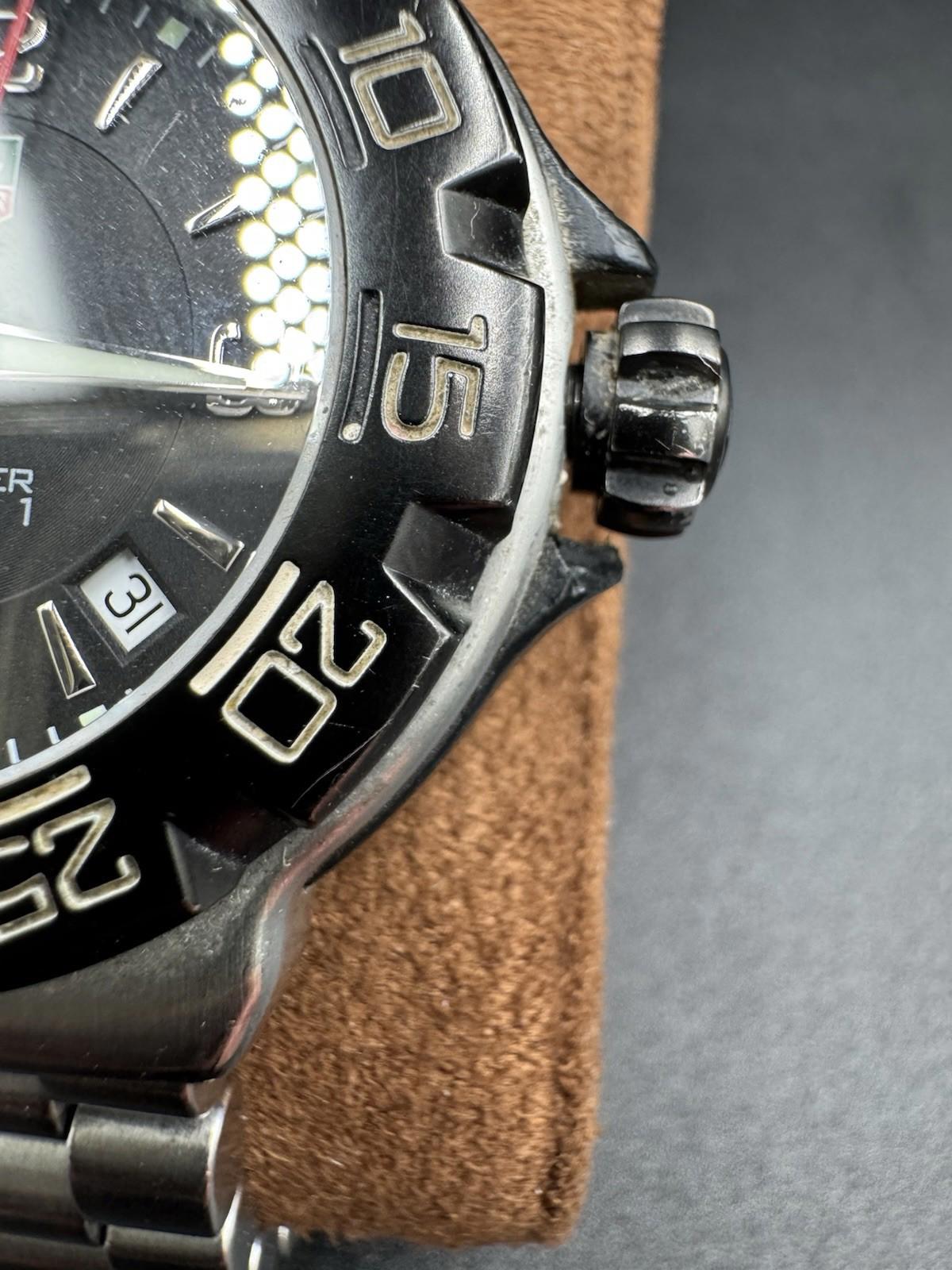 TAG HEUER WAC1110 Mens Formula 1 Series Watch Black Silver Professional See Pics