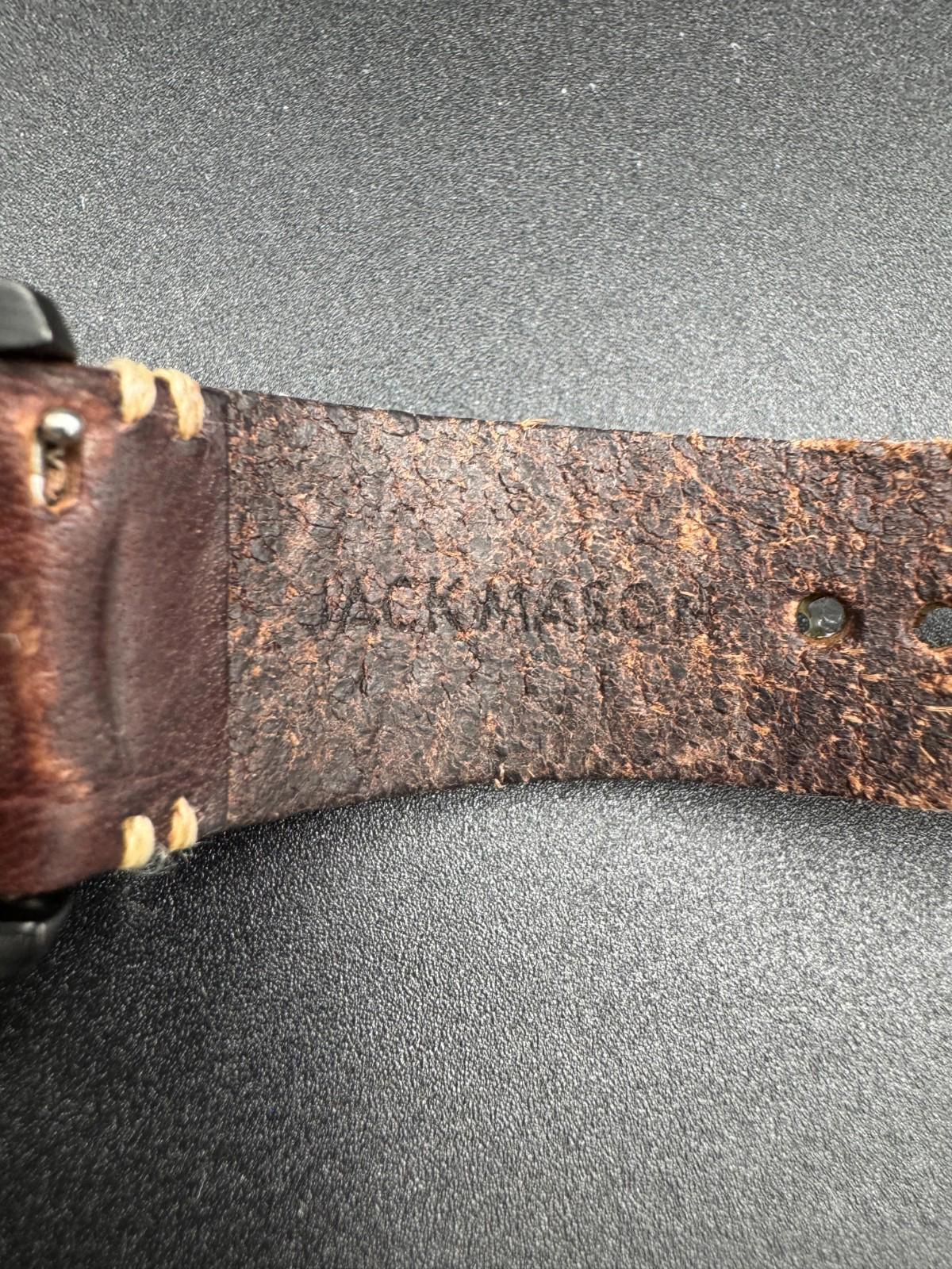 Jack Mason JM-A101 Aviation Black PVD Pilot Watch Leather Strap 42mm - Rare VG+