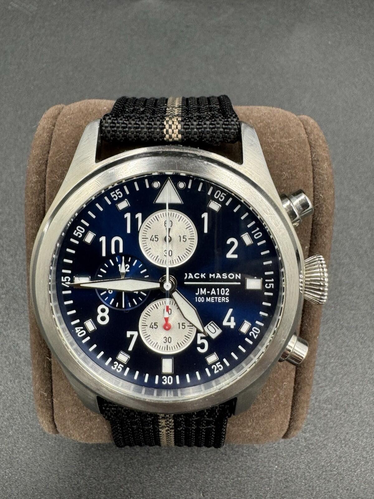 Jack Mason Aviator Chronograph Mens Watch - JM-A102-107 100 Meters Excellent Con