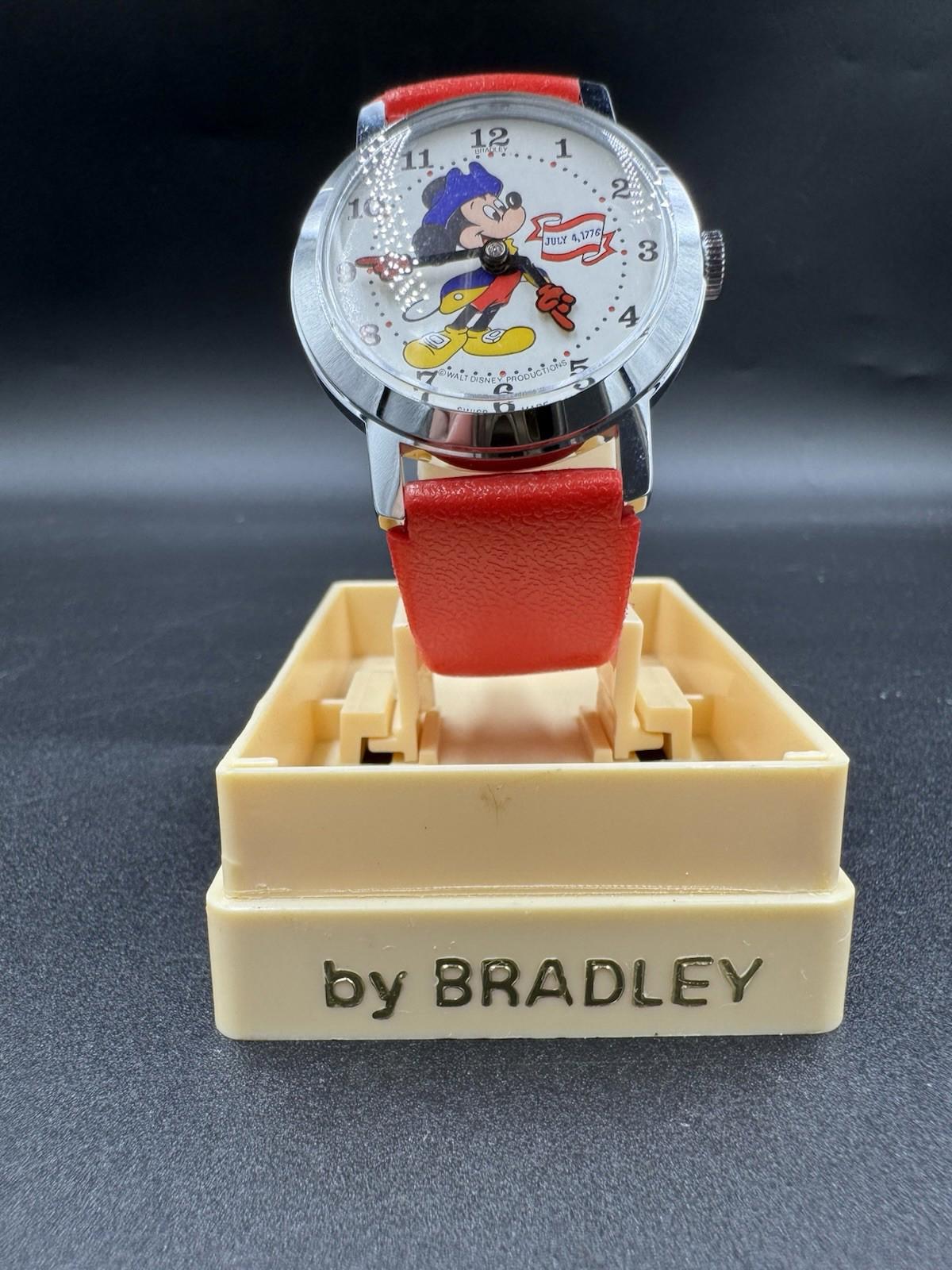 Bradley Mickey Mouse Bicentennial Watch 1976 Swiss In Box Commemorative Edition