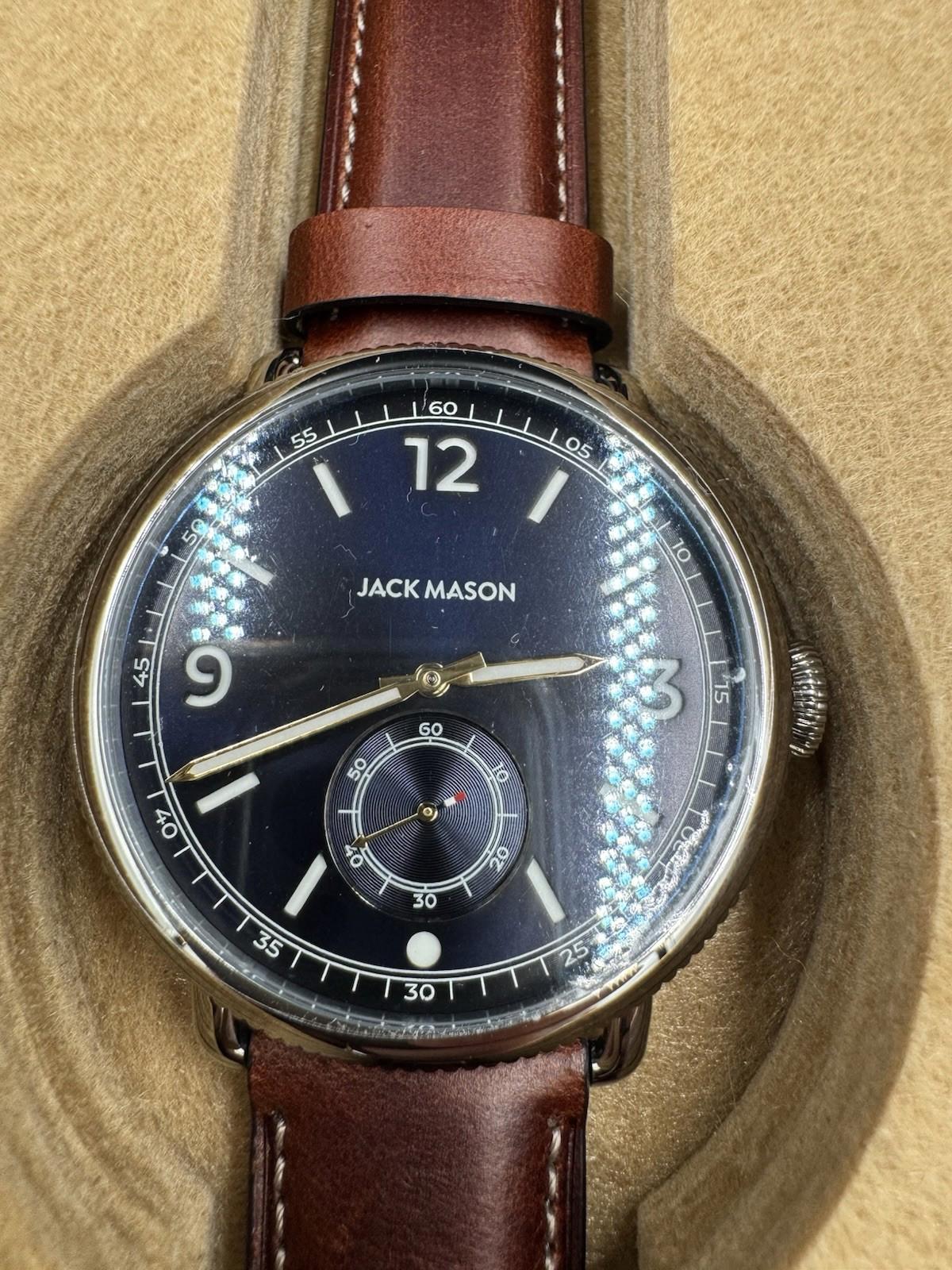 Jack Mason JM-A601-003 Avigator 3 Hand - 45mm Warm Grey Dial Brown Leather Band