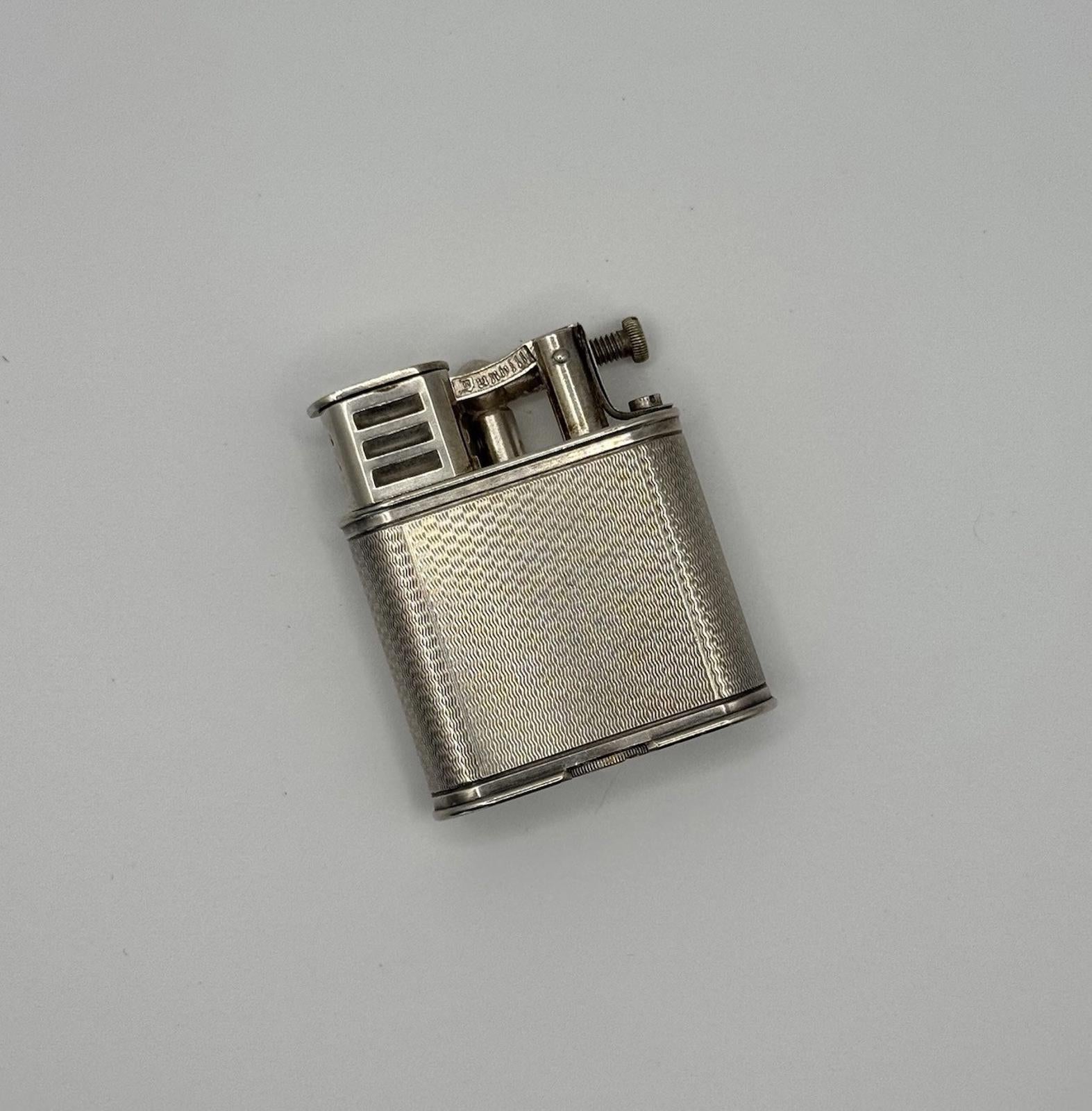 Vintage Dunhill Lift Arm Petrol Lighter - Silver Circa 1920