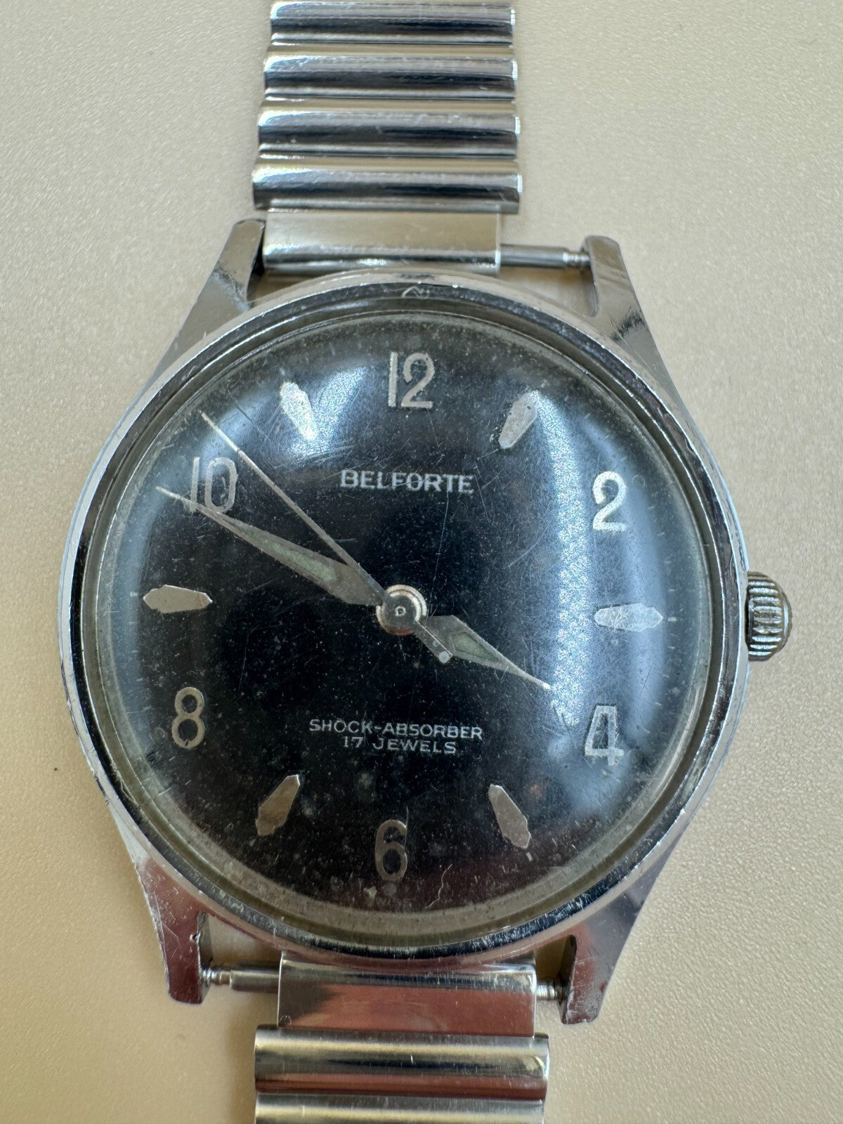 Vintage Belforte 17 Jewels Shock-Absorber Swiss mechanical watch Series #9045 G+