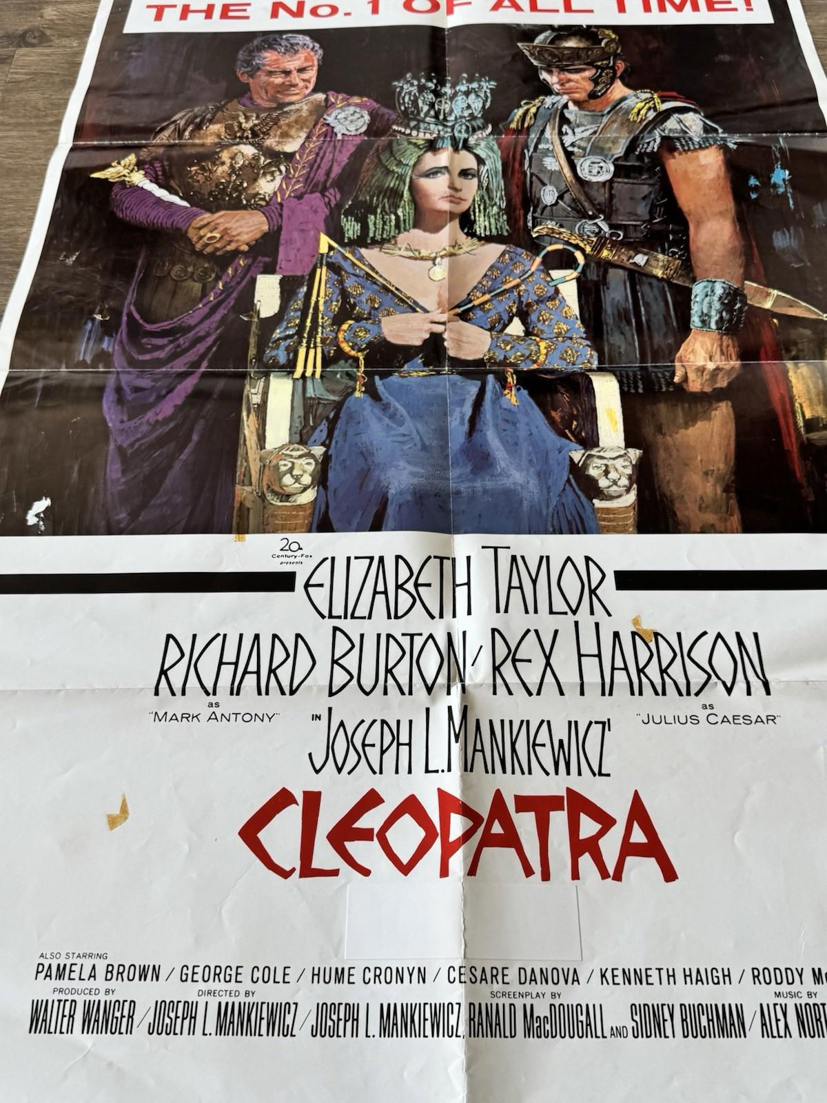 CLEOPATRA ORIGINAL MOVIE POSTER ELIZABETH TAYLOR 1963