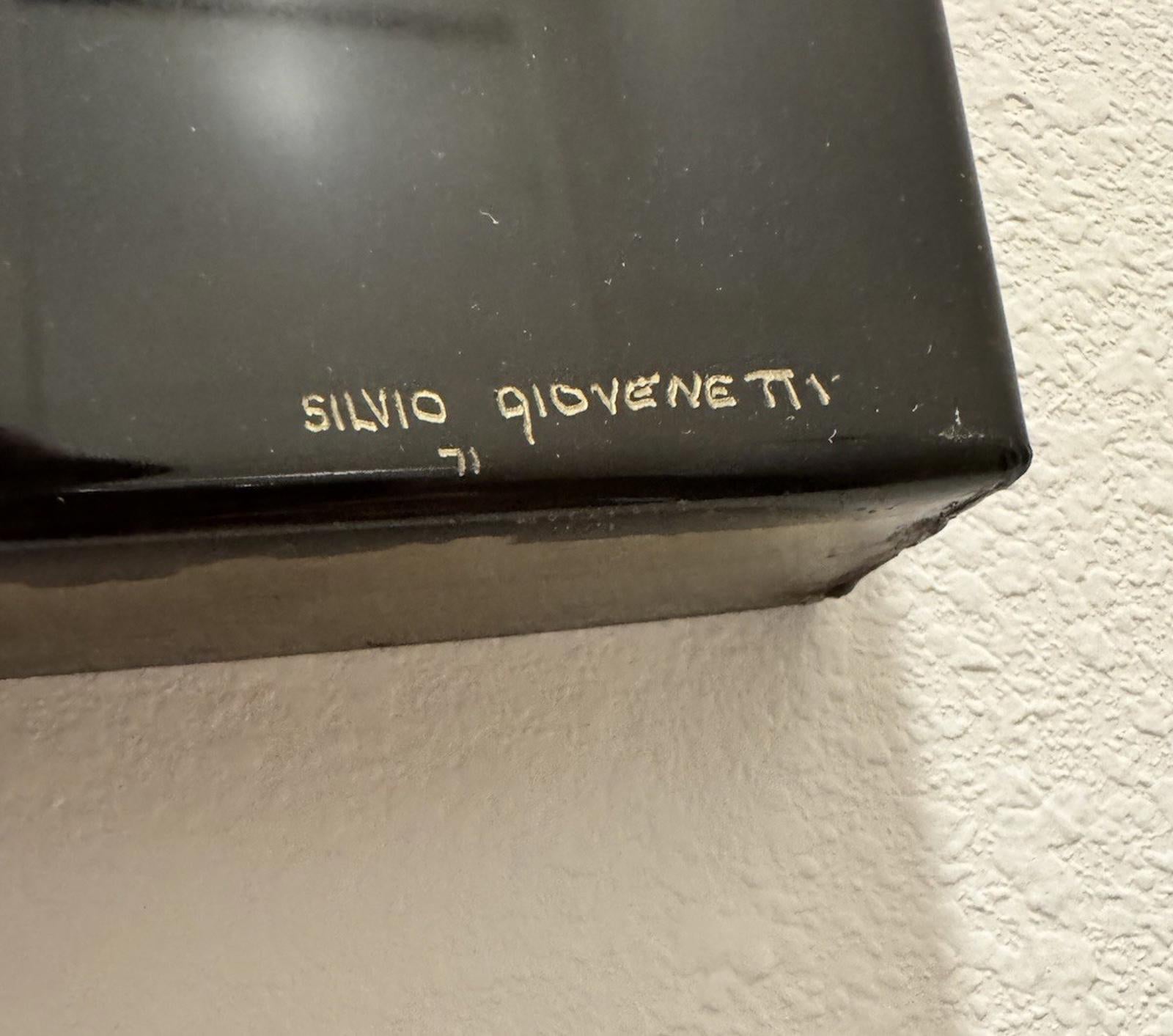 Silvio Giovenetti Signed Metallic Abstract Acid Etched Steel