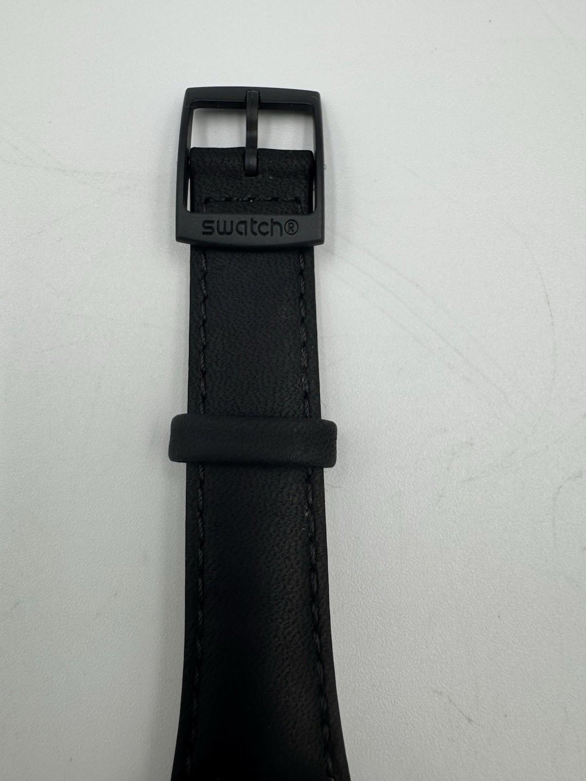 Swatch Watch Blue Tune GX119 Leather 34mm 1990 unisex New