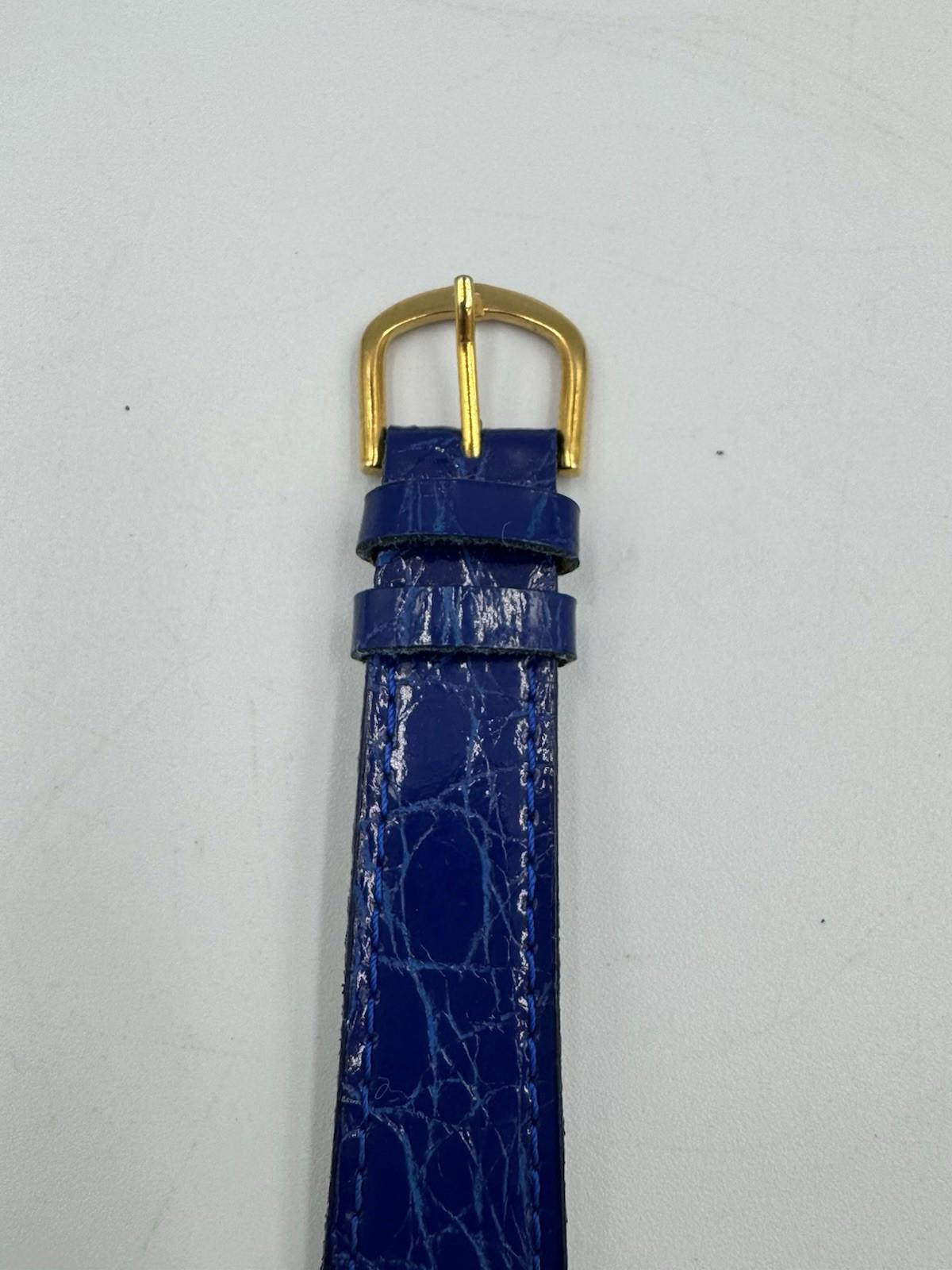 Jacques Farel Blue Gold Ladies Watch Japan Movement Leather