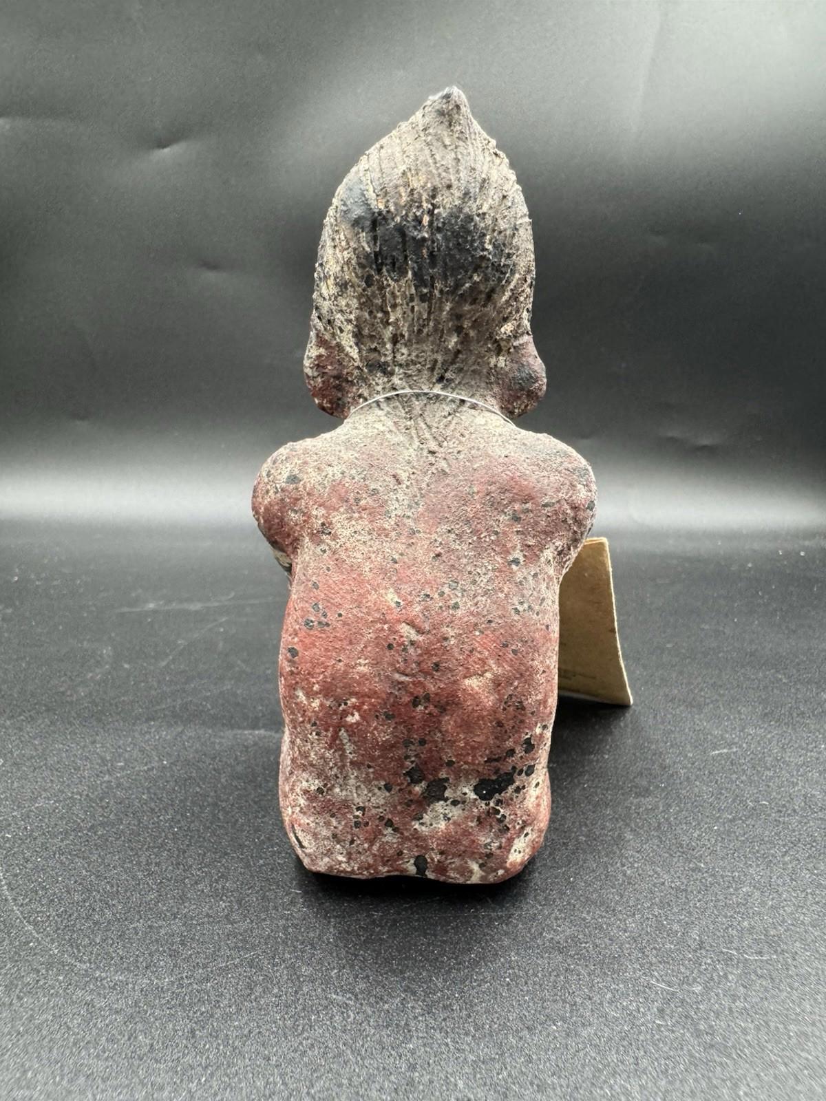 Vintage Pre-Columbian Chinesco Cara Rayada Terracotta Figurine Replica Mexico