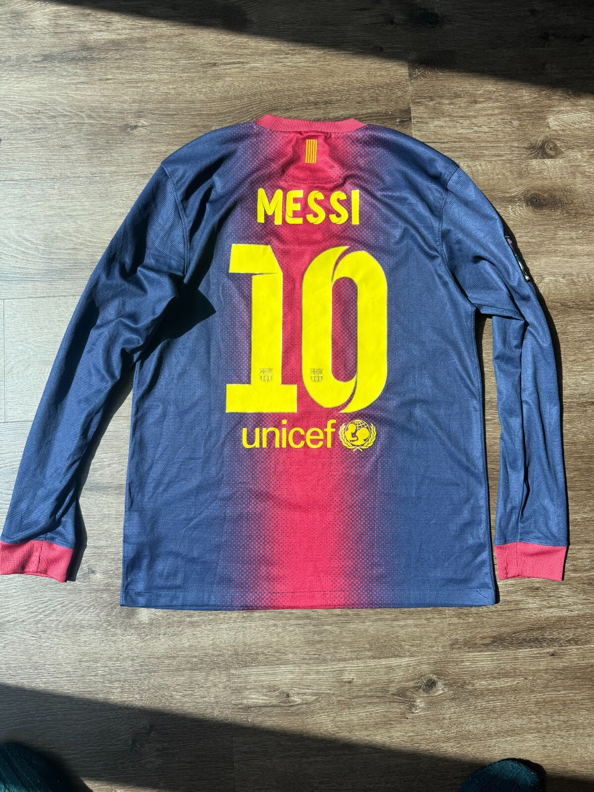 Barcelona 2012- 2013 Home football Nike Long Sleeve Jersey #10 Messi Size Medium