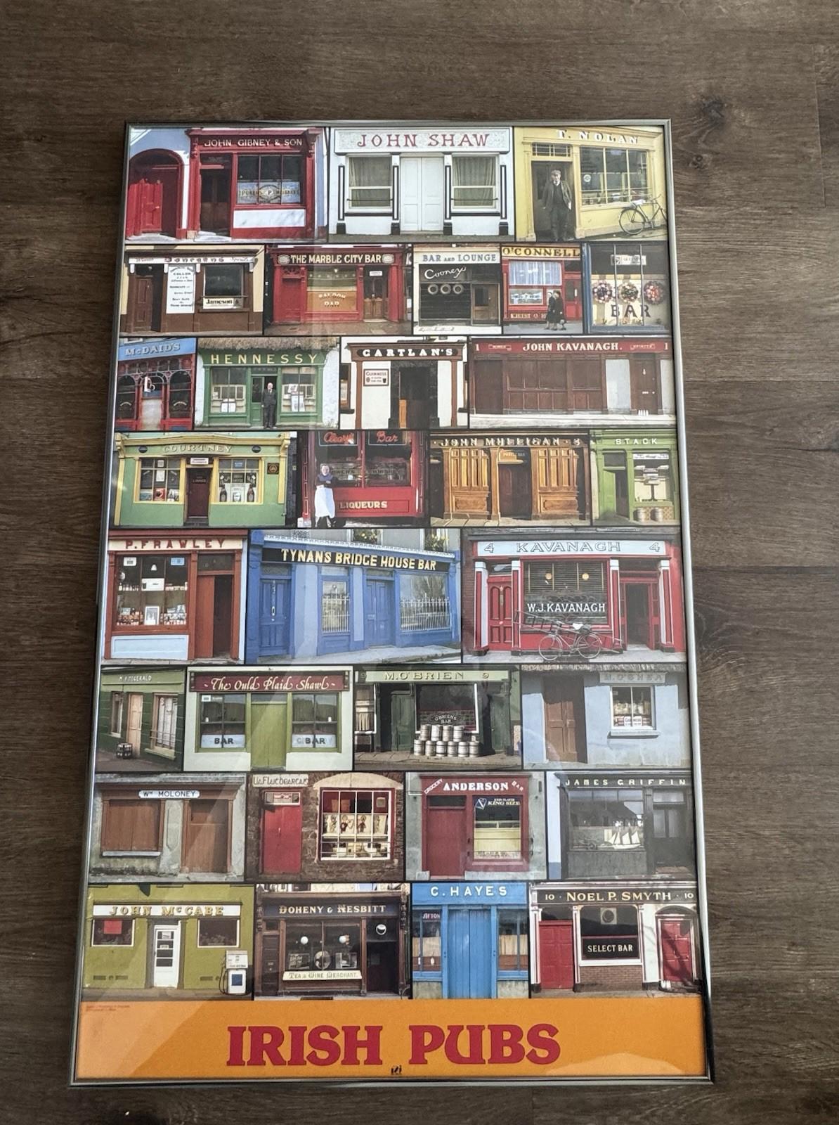 Souvenir Poster Irish Pubs 31 Different Pub Fronts From Ireland - Framed Reyonld