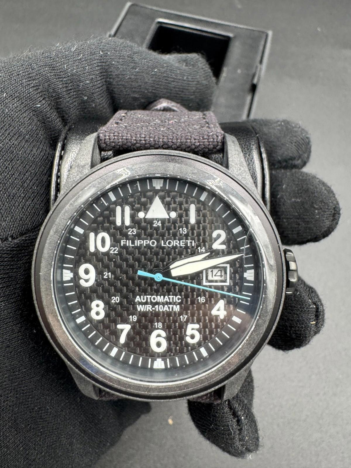 New Filippo Loreti Super Leggero Limited Edit. Auto Watch 62/300 Carbon Dial Box