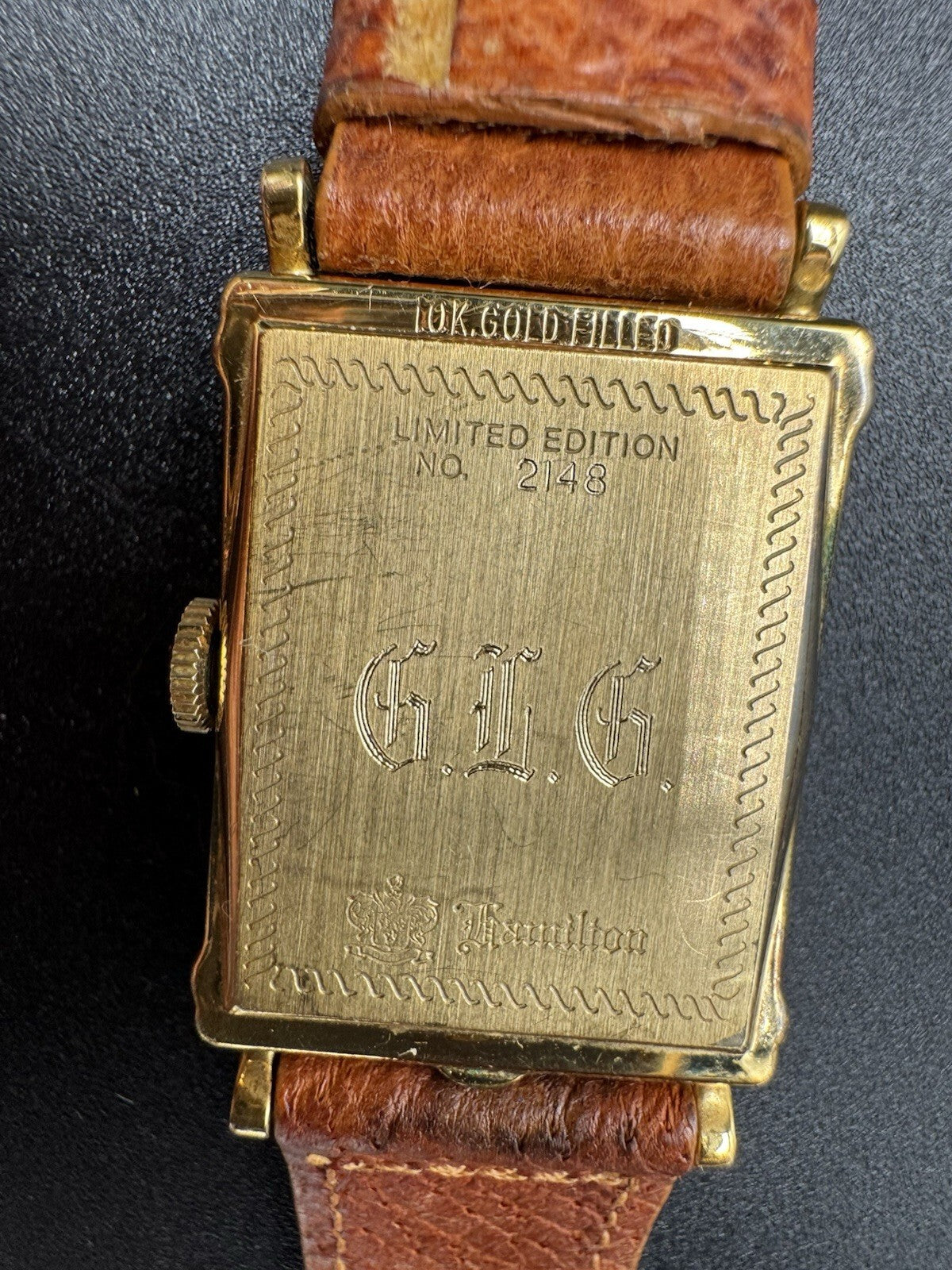 Hamilton Limited Edition No. 2148 22mm Gold Tank Quartz Watch 10k Gold Filled VG