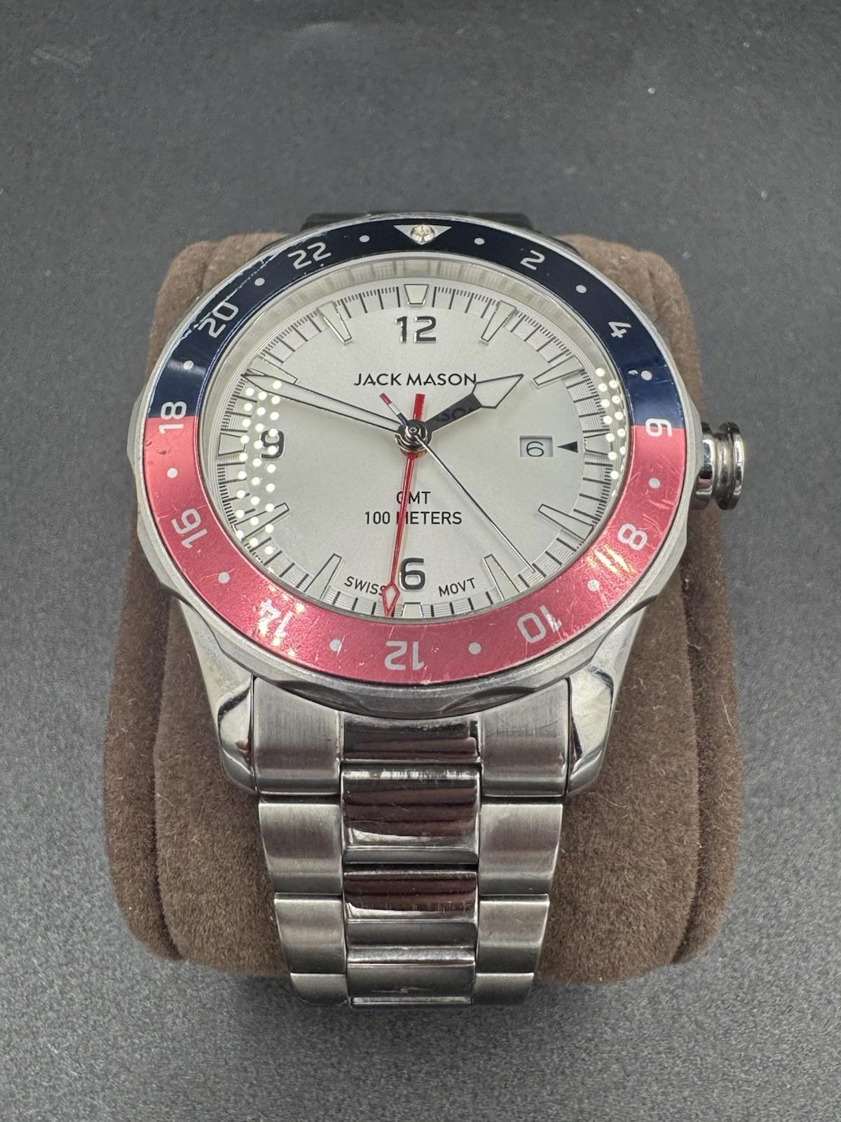 Sleek Jack Mason Halyard GMT Pepsi Blue Red Bezel | Link Steel Bracelet | 42mm