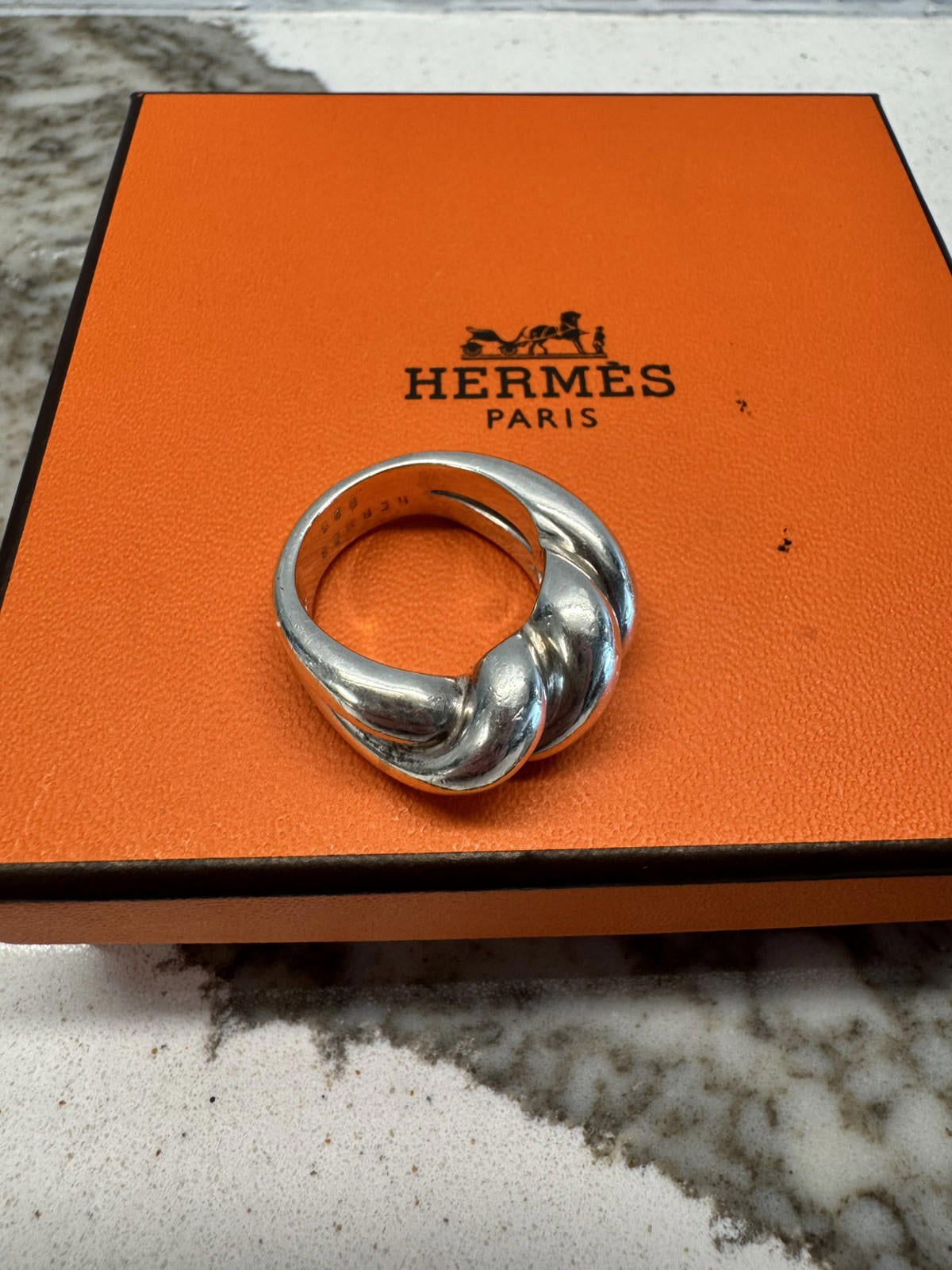 Hermes Paris Ring Torsade - US Size 7.5 - SV925 - Used - VG