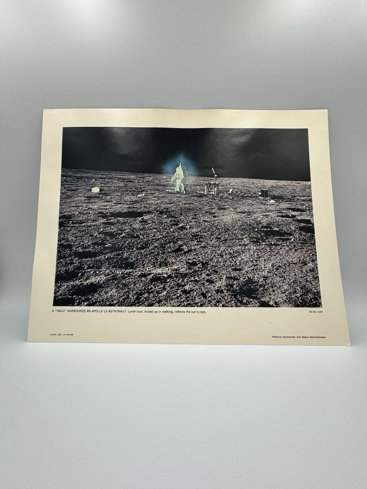 Vintage NASA Apollo 12 Halo Surrounds Astronaut Lithograph Print 69-HC-1347 VG+