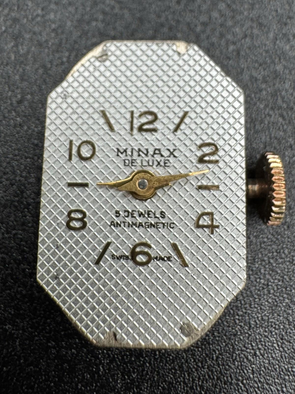 Vintage Minax De Luxe 5 Jewel Automatic Antimagnetic Ladies Watch Needs Service