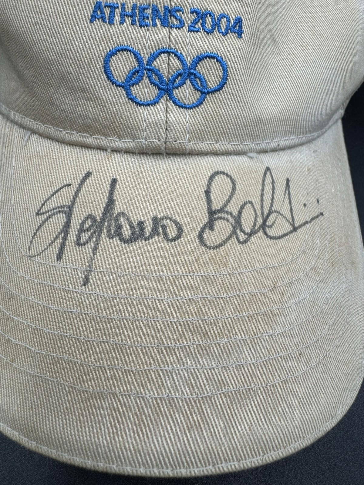 Vintage Athens 2004 Olympics High Official Hat Signed Stefano Baldini Marathon G