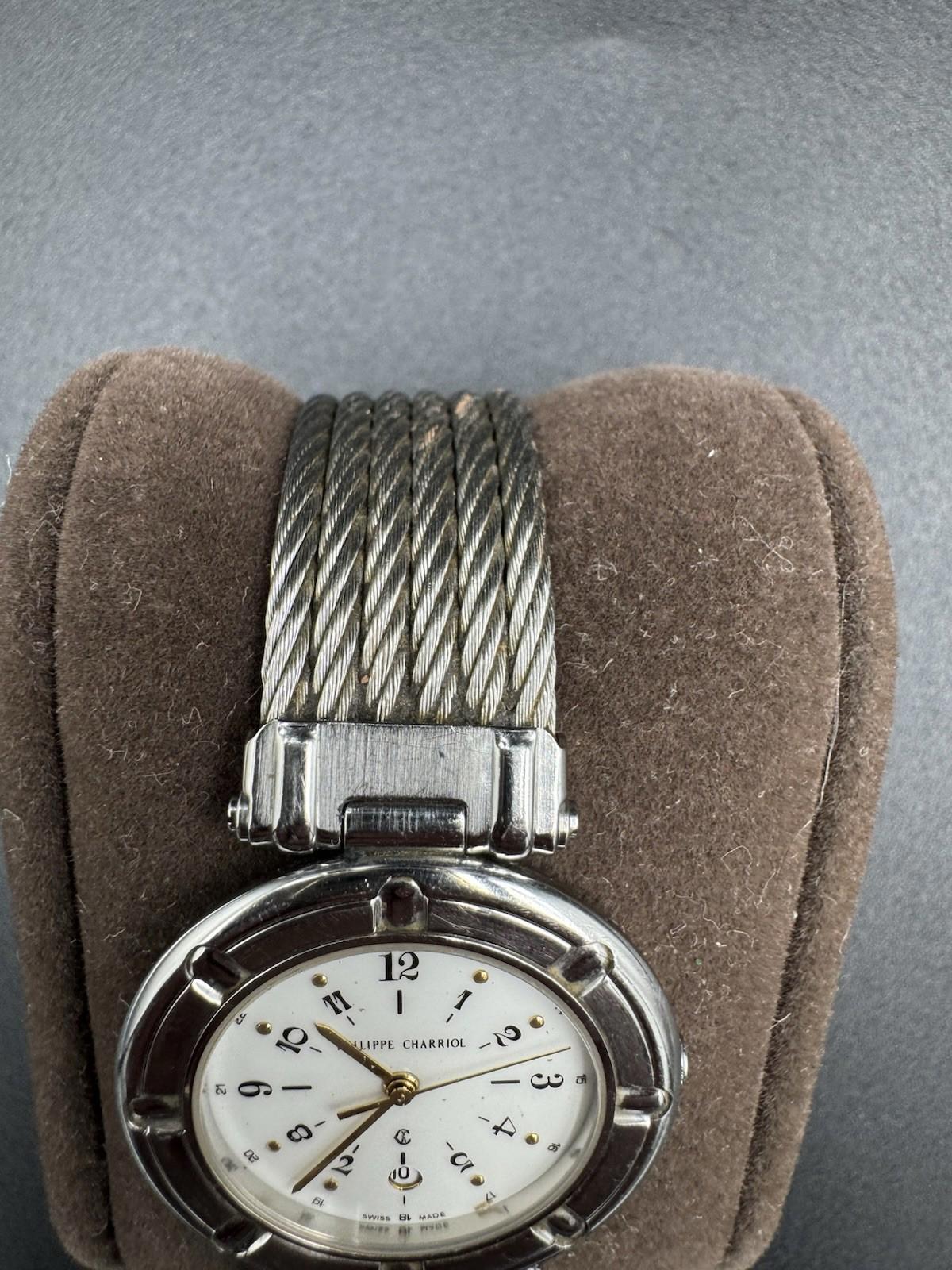 Philippe Charriol Watch Men's Wire Celtic Swiss Made Silver & Gold Colored Quart