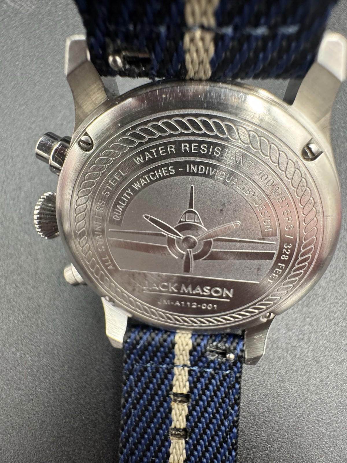 Jack Mason Aviation Nylon Band Men's Analog Watch Luminous JM-A112-001 Very Rare
