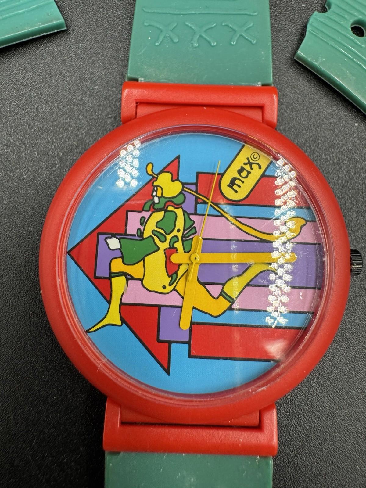 Vtg 1988 Peter Max Neo Max Watch Runner Save The Rainforest New Battery Runs VG+