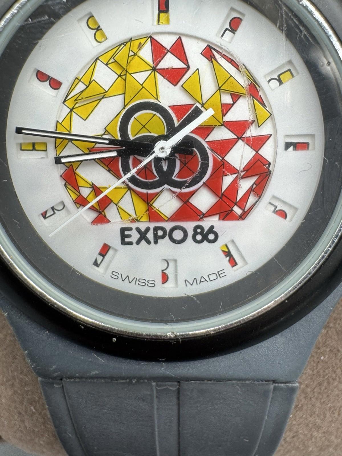 Swatch Expo 86 Quartz Vintage Men’s Watch - Needs Servicing , battery, and band