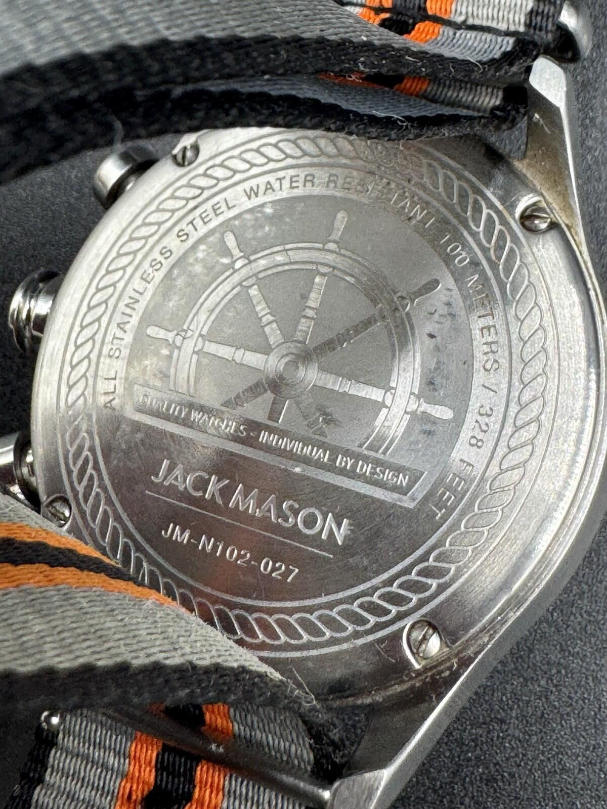 Jack Mason JM-N102-027 Watch Mens 42mm Blue Dial Chronograph Date w/ Nylon Strap