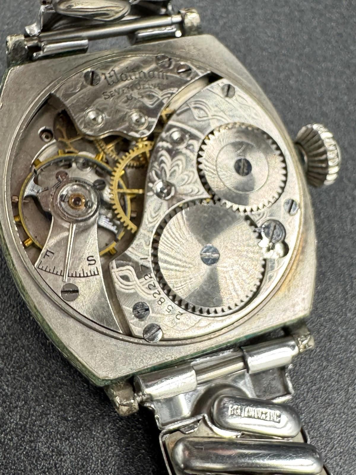 Vintage Waltham 7 Jewel Art Deco Tonneau Wristwatch Non-Running Serial 25822271