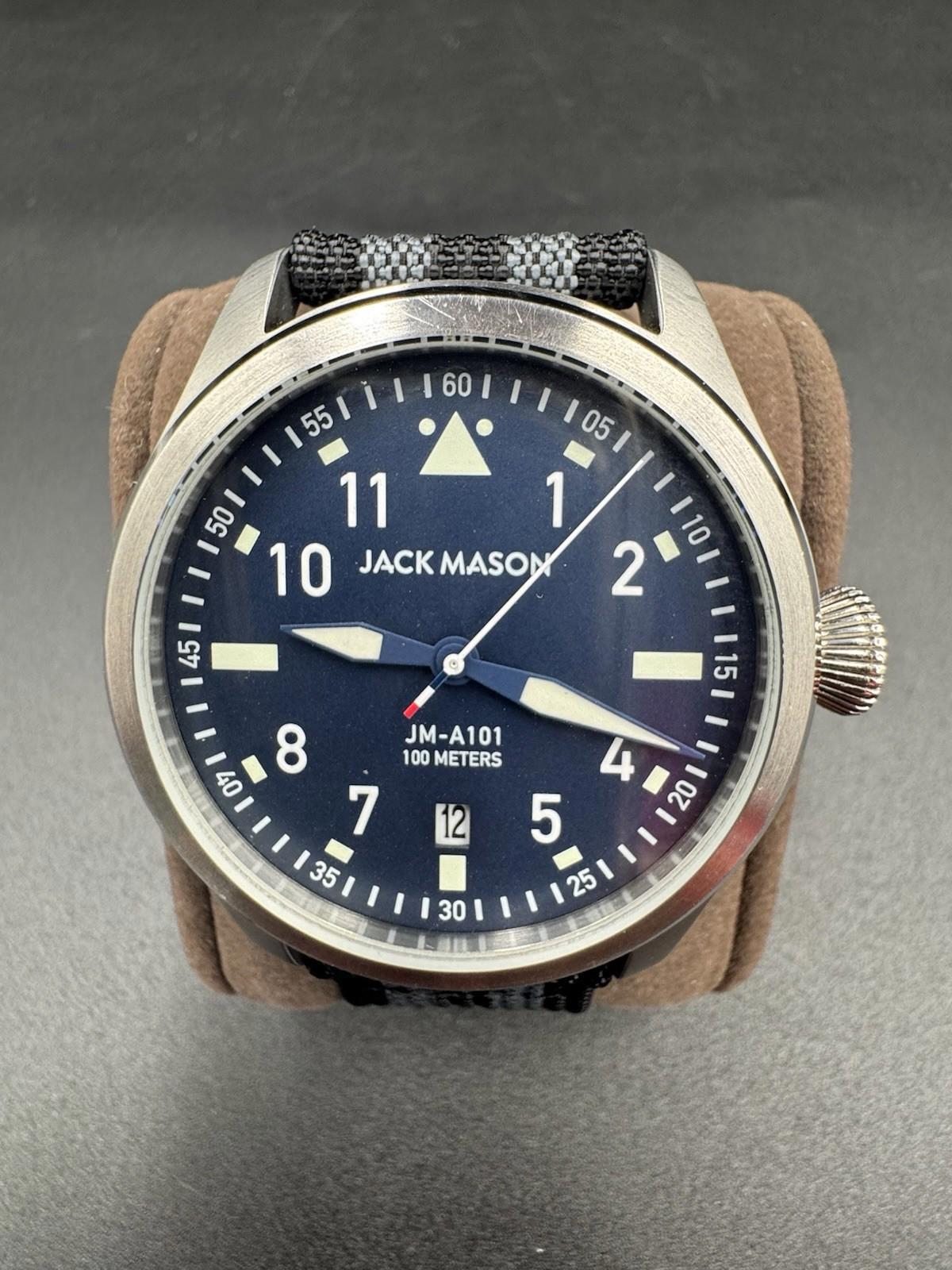 Jack Mason JM-A101-004 Pilot Watch Classical Navy Men's - Very Rare Striped Band