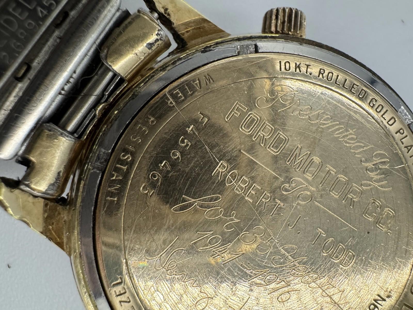 1976 Bulova Accutron Watch Henry Ford II 10kt Gold Bulova