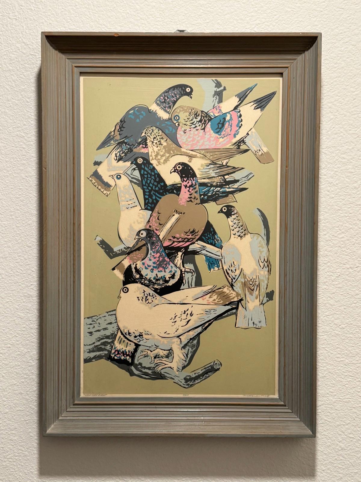 Millard Sheets Startled Birds Serigraph Print 3/370 Signed