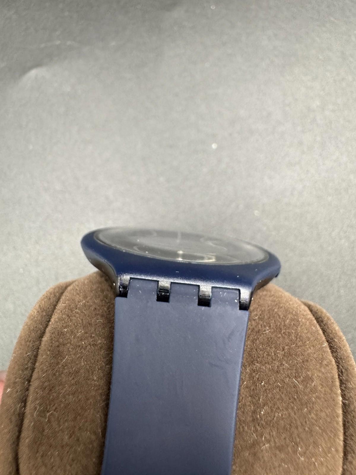 Swatch AG 2018 Blue Gent Quartz Watch New Battery Running Excellent Condition NM