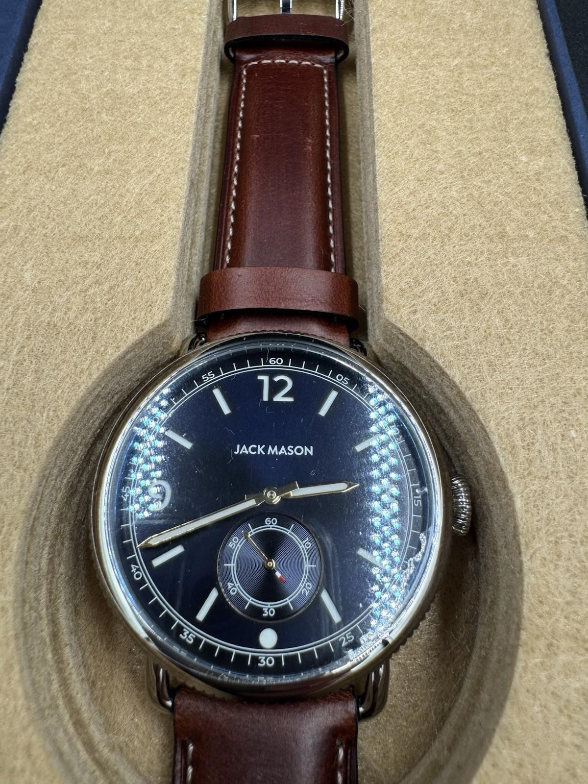 Jack Mason JM-A601-003 Avigator 3 Hand - 45mm Warm Grey Dial Brown Leather Band