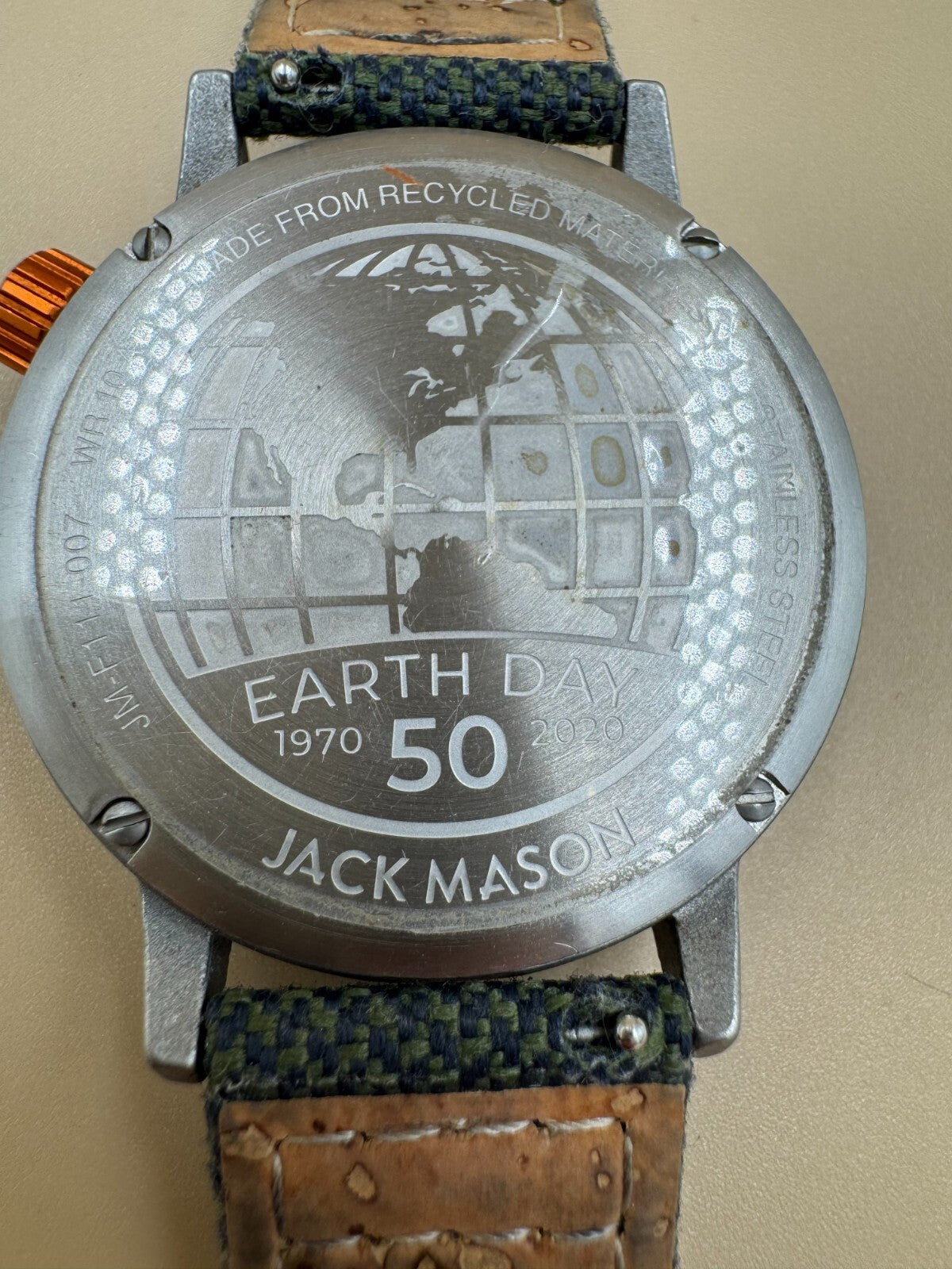 Jack Mason Solar Watch JM-F111-007 Green Dial Men's Stainless 50th Earth Day 100