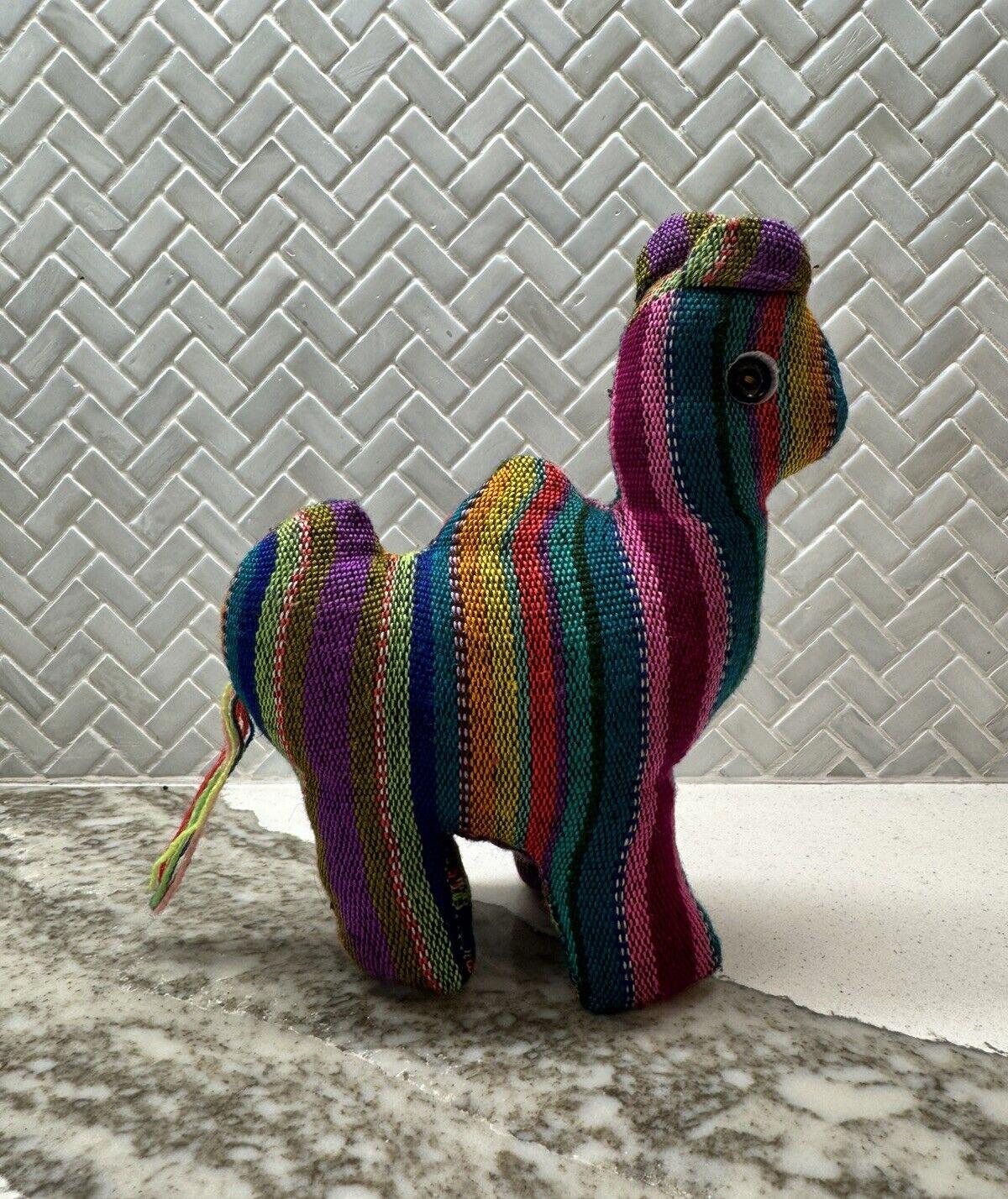Handmade Guatemalen / Salvadorian Stuffed Camel Toy Striped