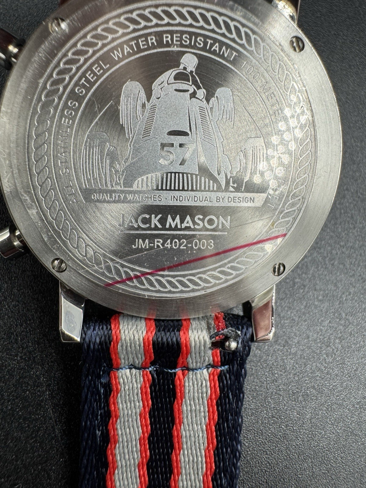 Exquisite JACK MASON "57" Racing Chronograph Quartz Men's Watch JM-R402-003 Nylo