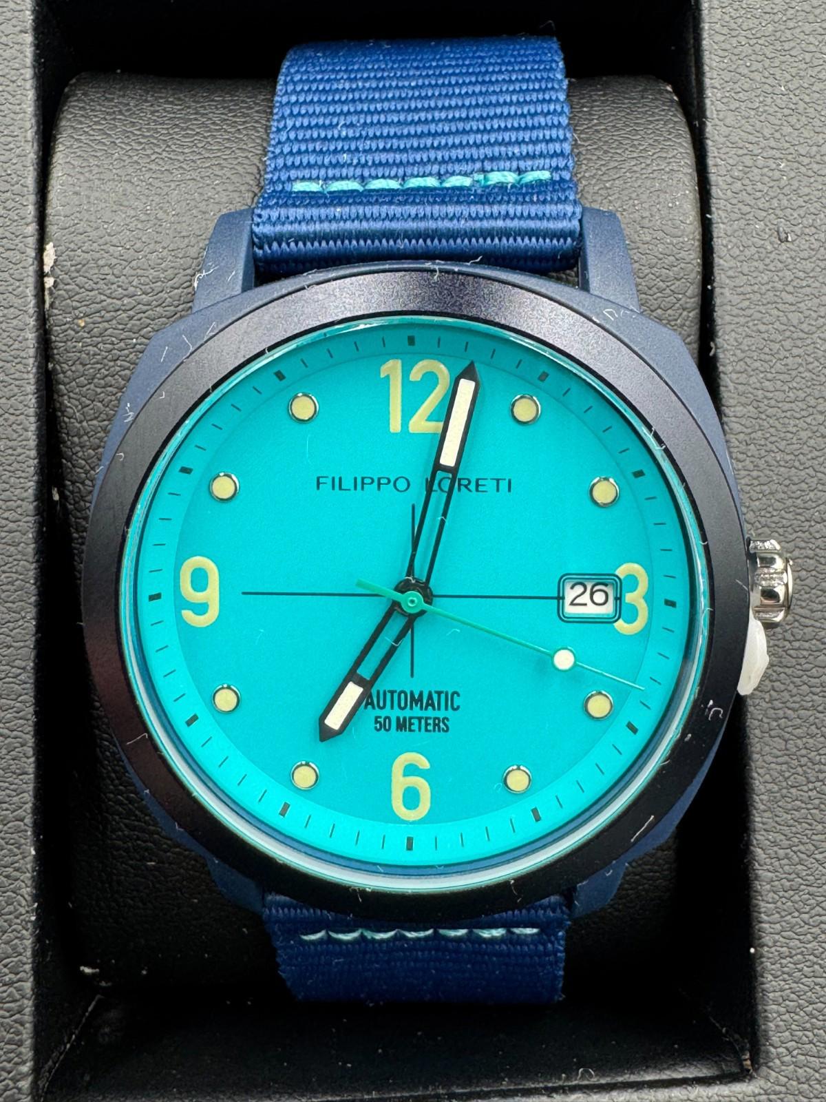 Filippo Loreti Folgore Ocean Automatic Turquoise Dial Recycled Plastic 40mm New