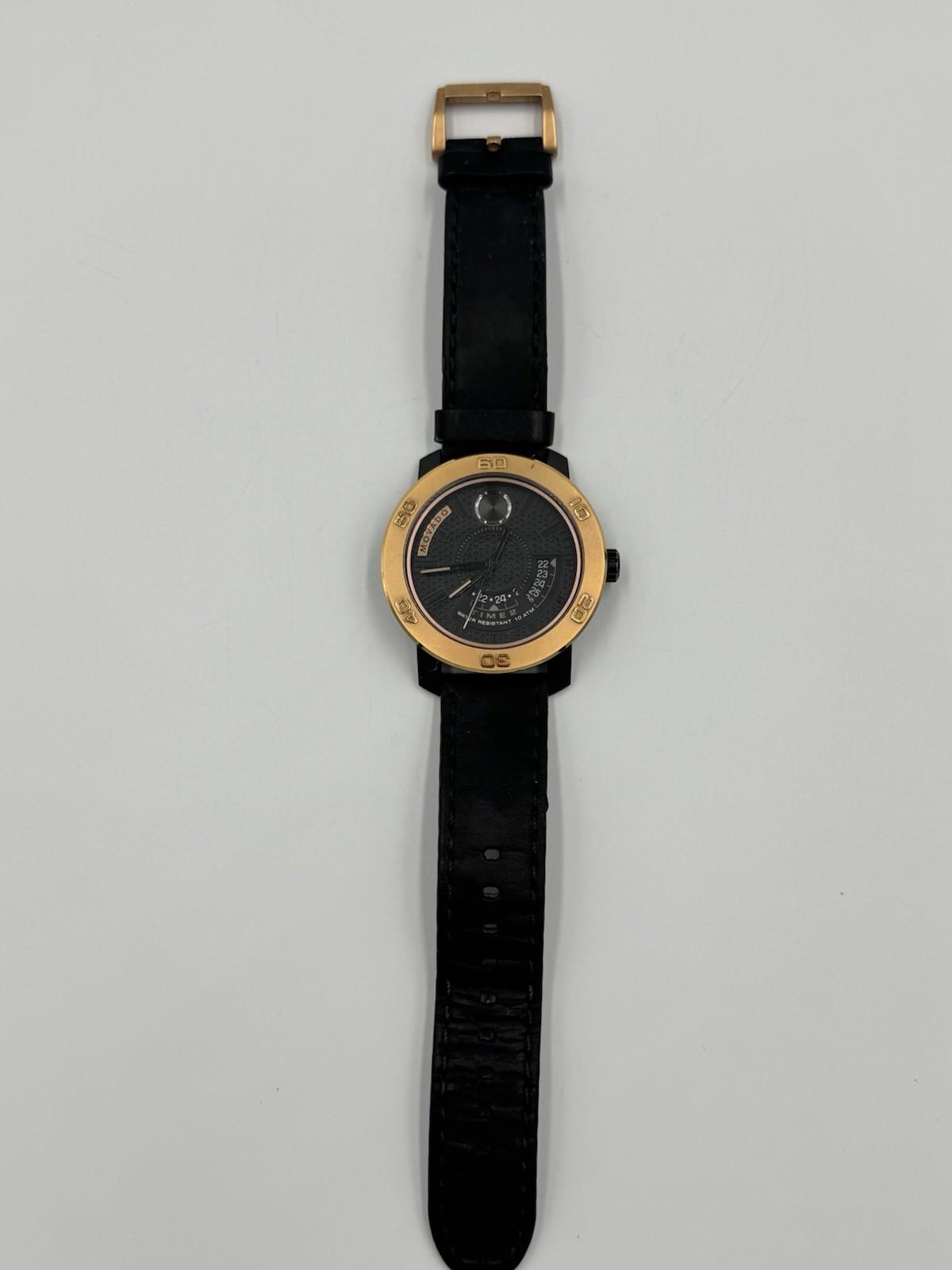 Men Movado BOLD Large Ion Watch Gold and Black 10 ATM Water