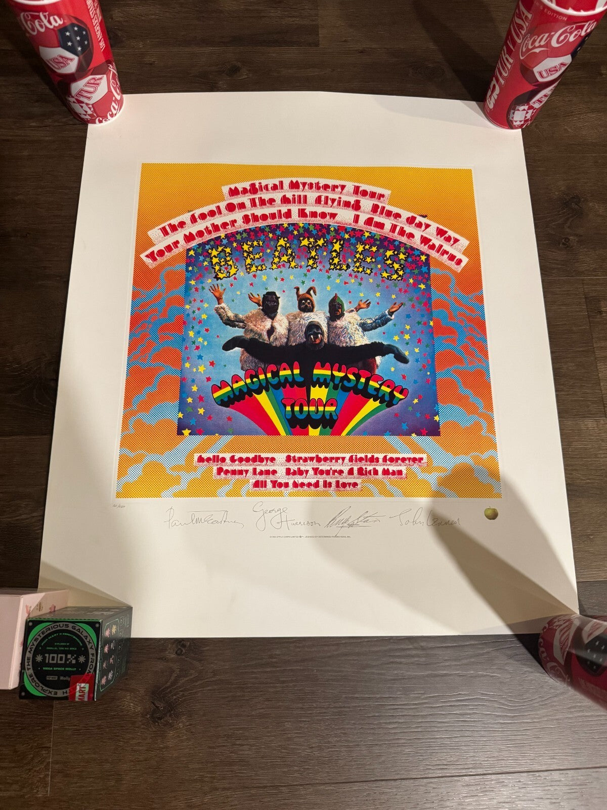 Beatles Magical Tour Lithograph Album Poster Apple 180/9800 License Signed 22x26
