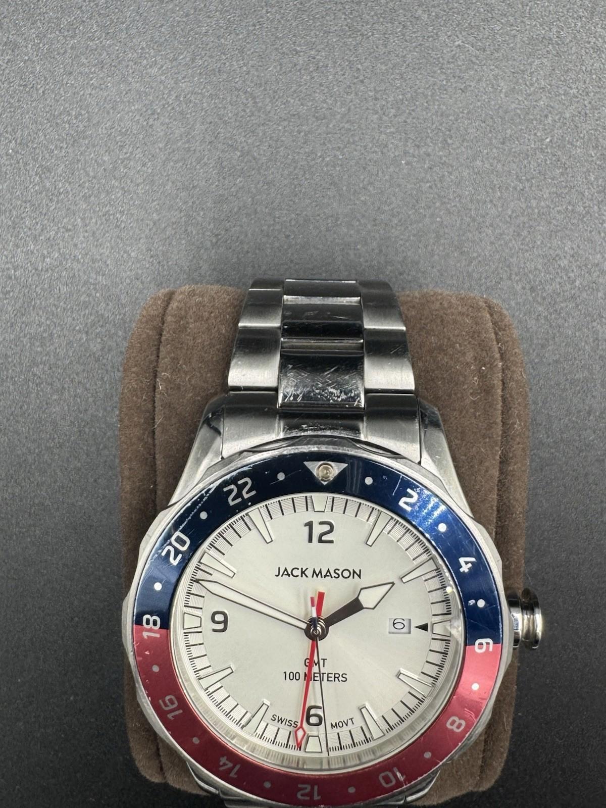 Sleek Jack Mason Halyard GMT Pepsi Blue Red Bezel | Link Steel Bracelet | 42mm